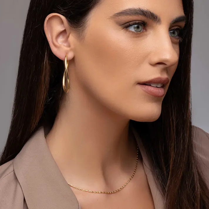 עגילי חישוק אורית בגימור מט