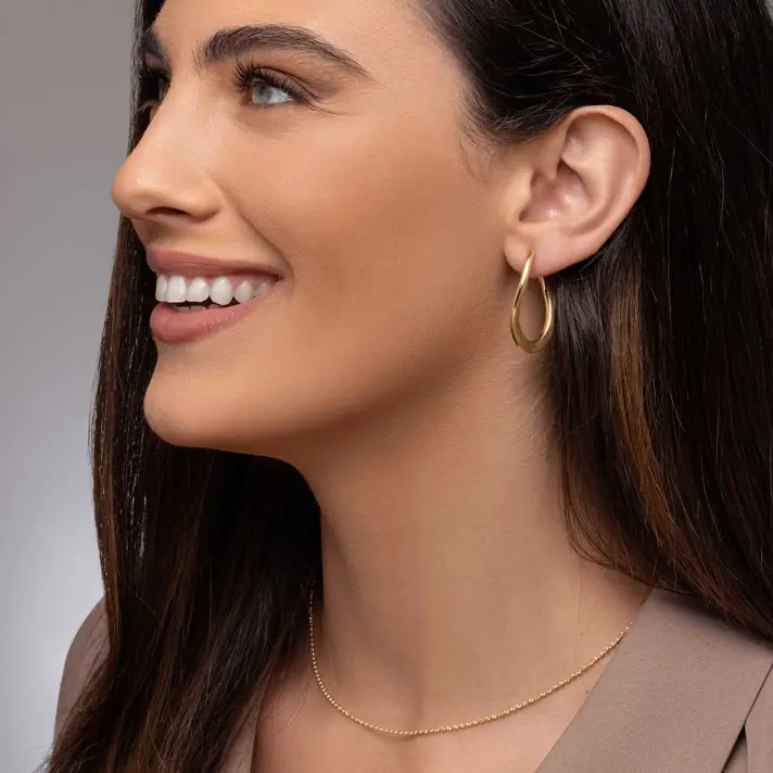 עגילי חישוק אליאנה בגימור מט