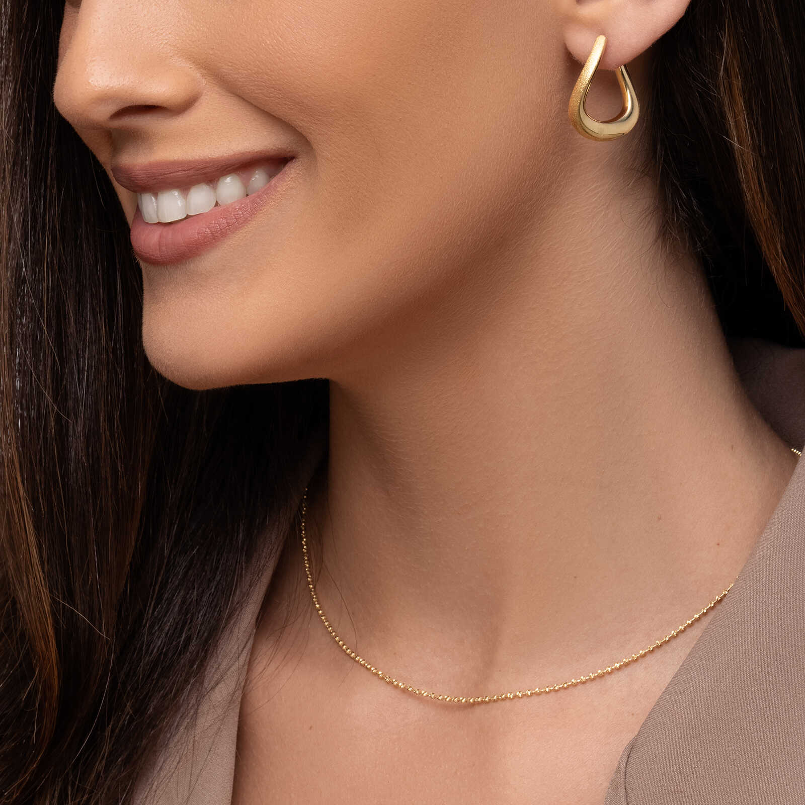 שרשרת אנדי- חוליות זהב מלבניות