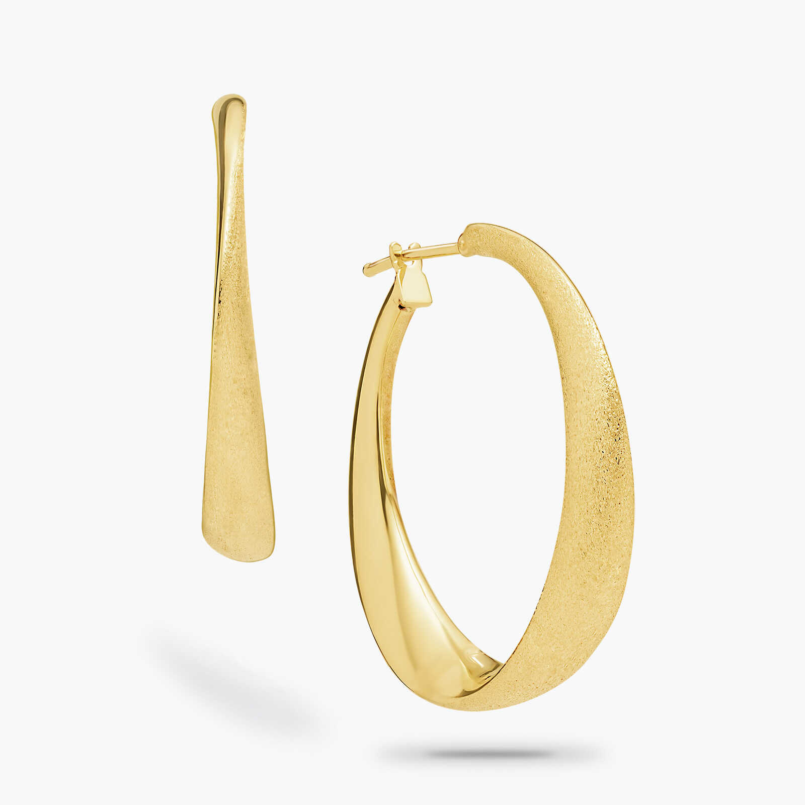 עגילי זהב בגימור מט יוקרתי