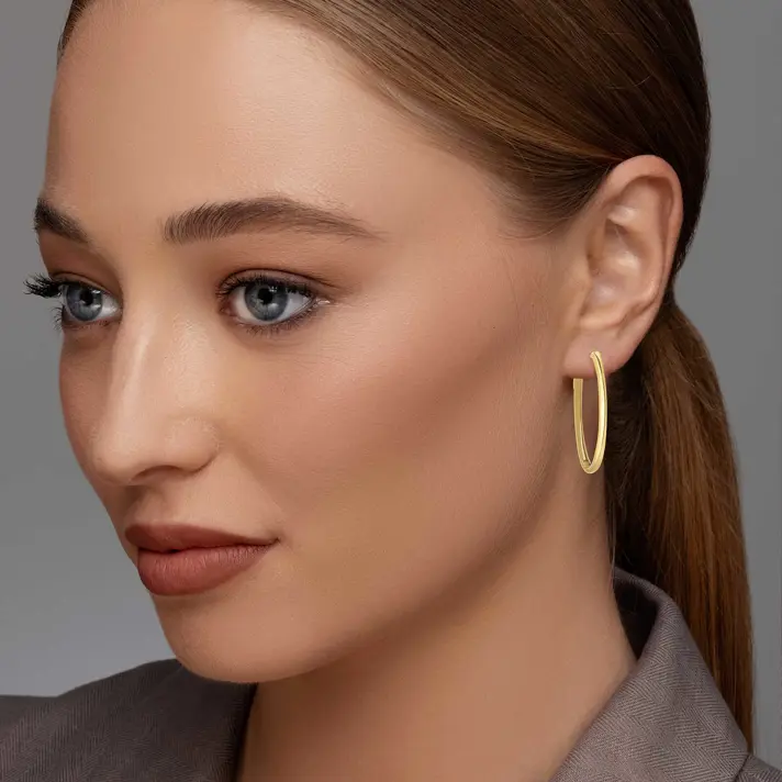 עגילי חישוק נור בגימור מט