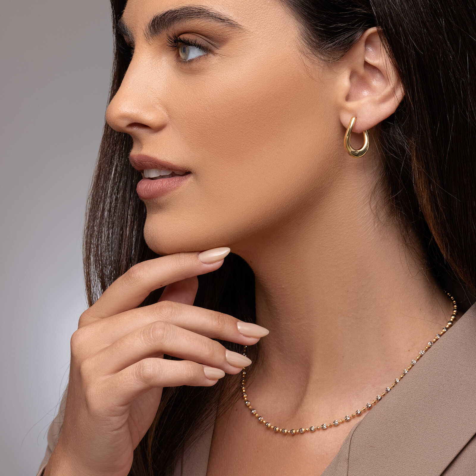 שרשרת לייזה- כדורי זהב צהוב