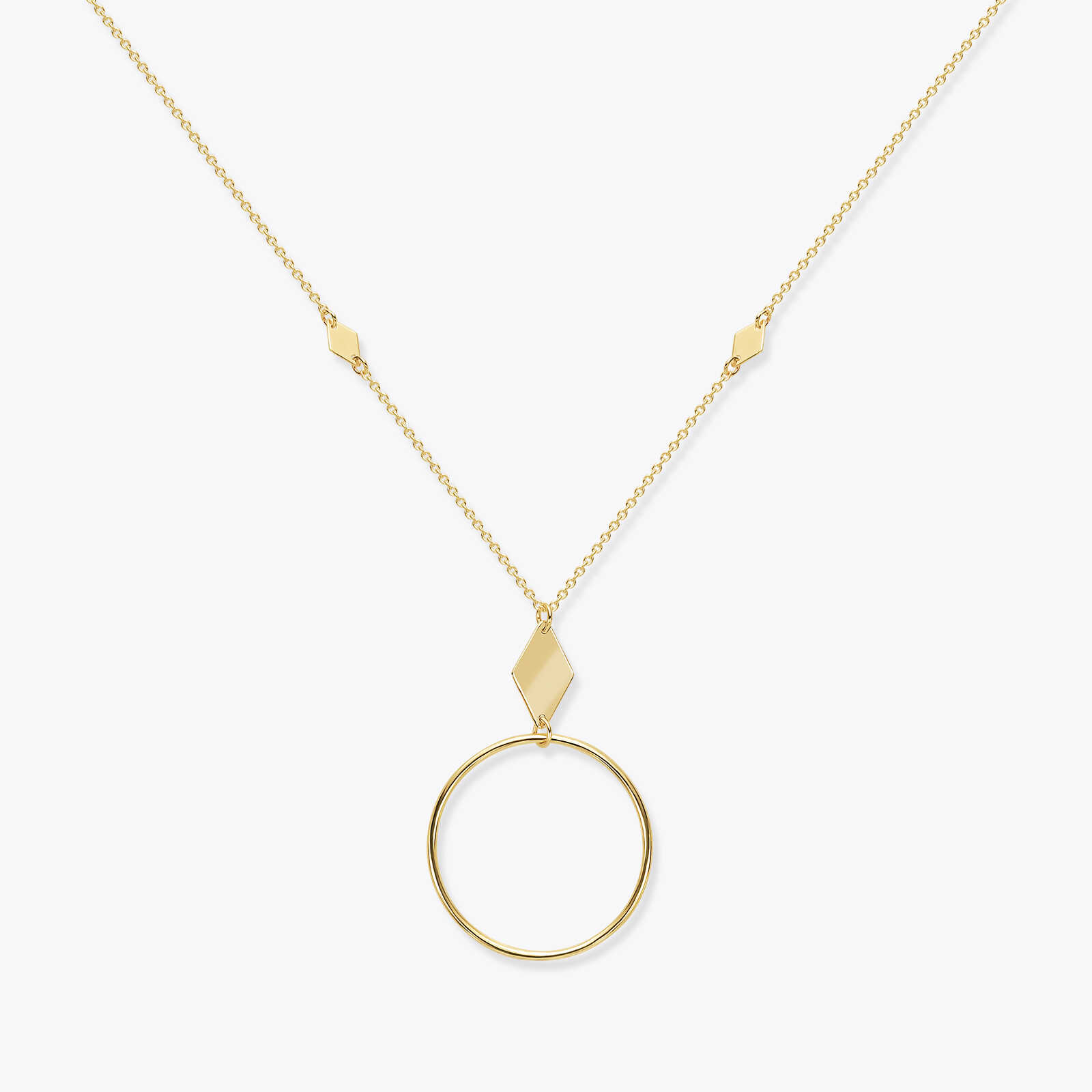 שרשרת ותליון זהב בצורת חישוק