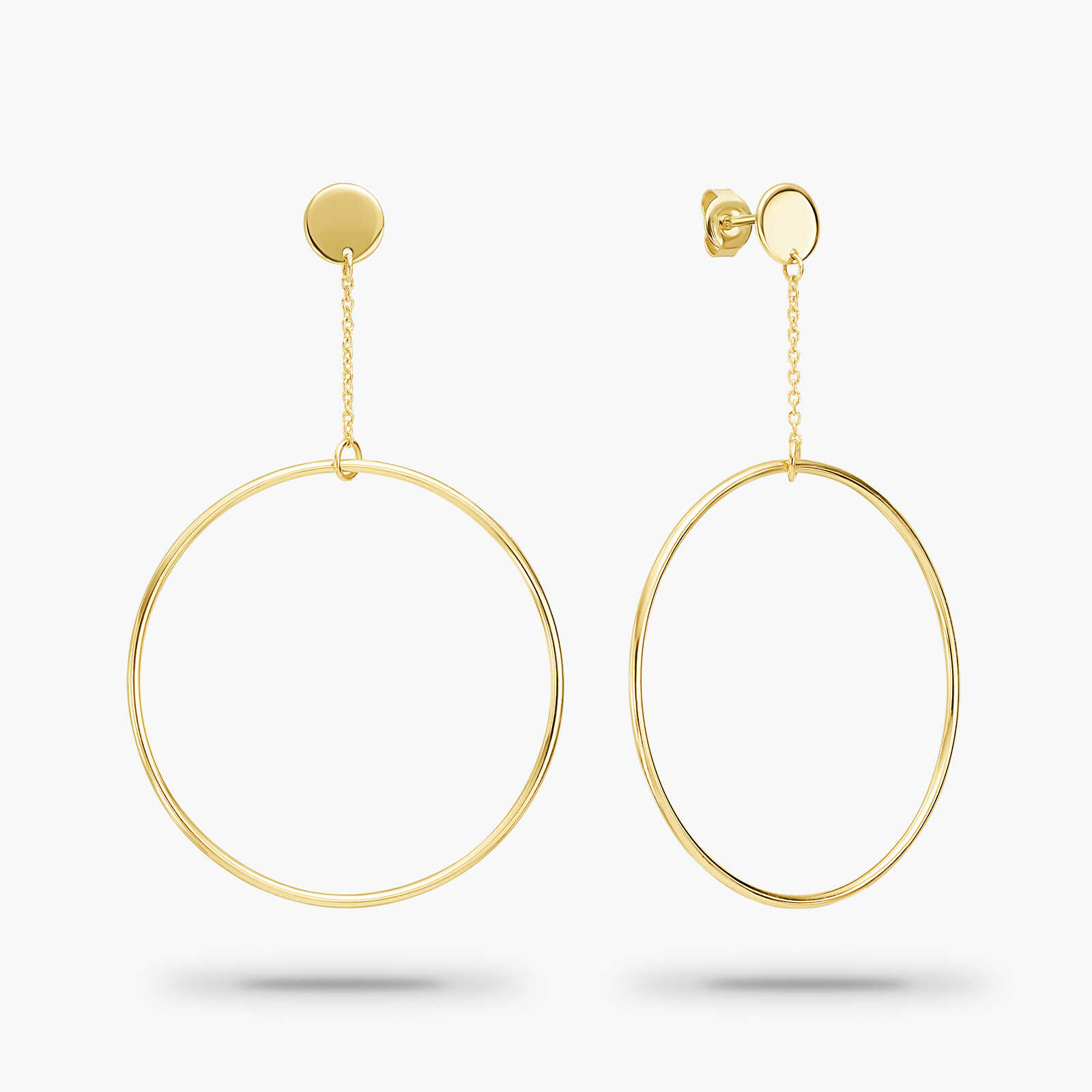 עגילי חישוק תלוי מזהב