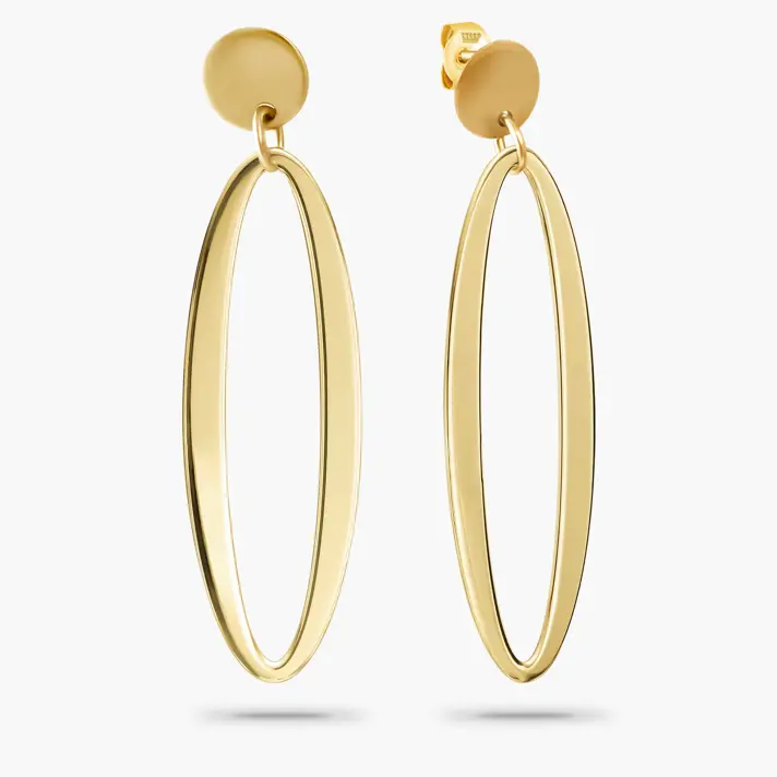 עגילי זהב אובלים