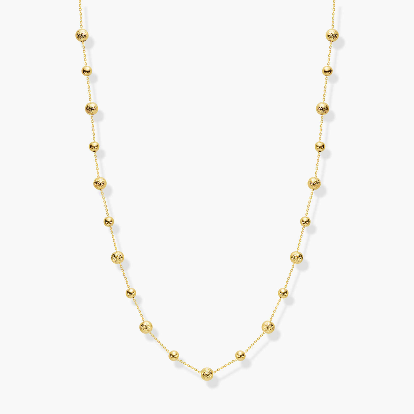 שרשרת ריו זהב בשילוב חרוזי זהב