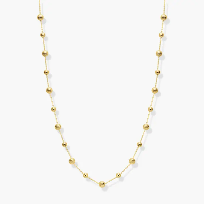 שרשרת ריו זהב בשילוב חרוזי זהב