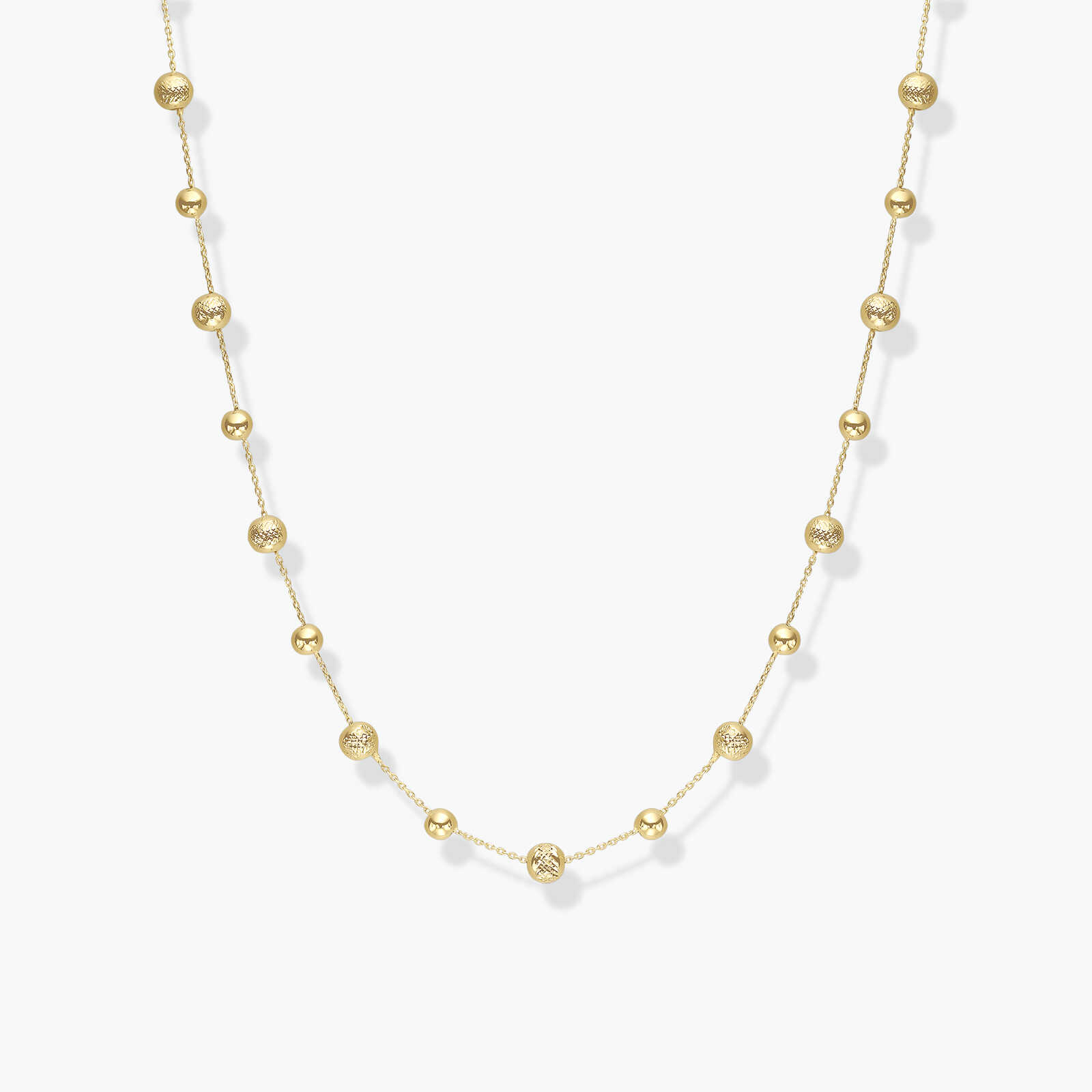 שרשרת טוקיו מזהב ובשילוב כדורי זהב