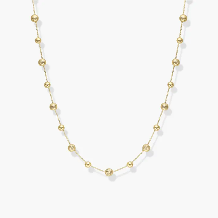 שרשרת טוקיו מזהב ובשילוב כדורי זהב
