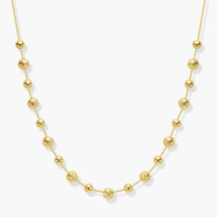 שרשרת ולנסיה זהב בשילוב כדורי זהב