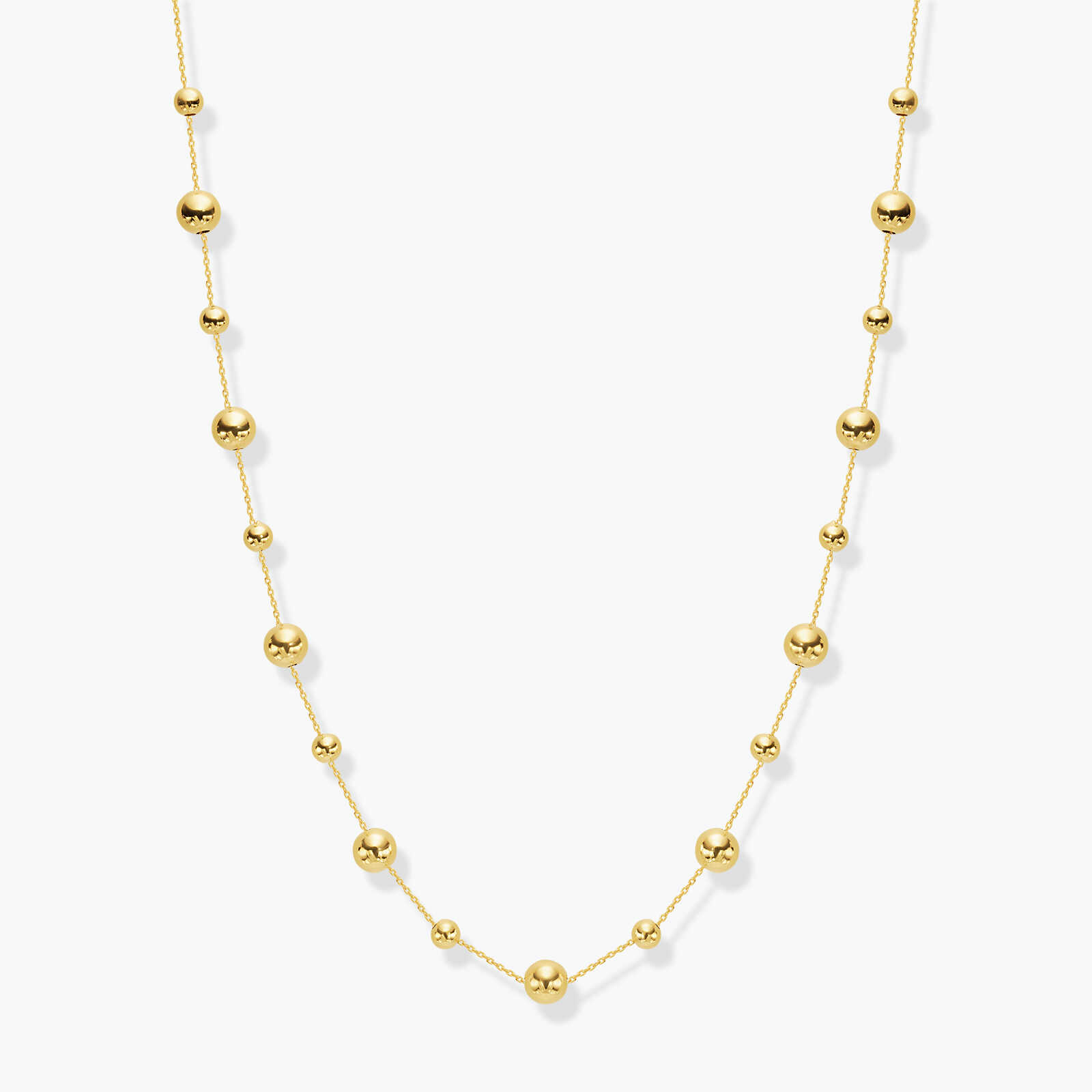 שרשרת סיאול עשויה זהב בשילוב כדורי זהב