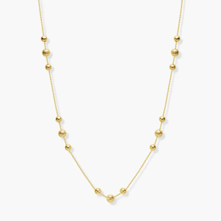 שרשרת מיאמי- זהב בשילוב חרוזי זהב