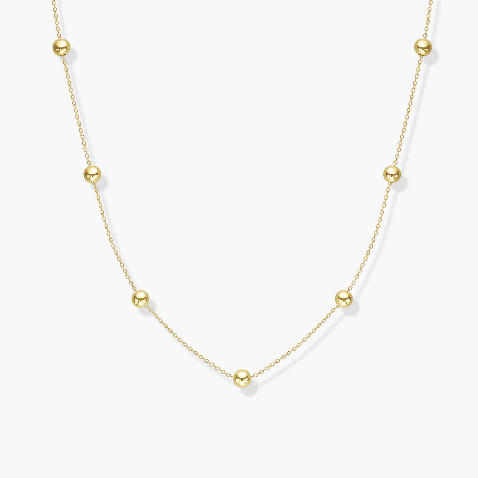 שרשרת סידני מזהב ובשילוב כדורי זהב