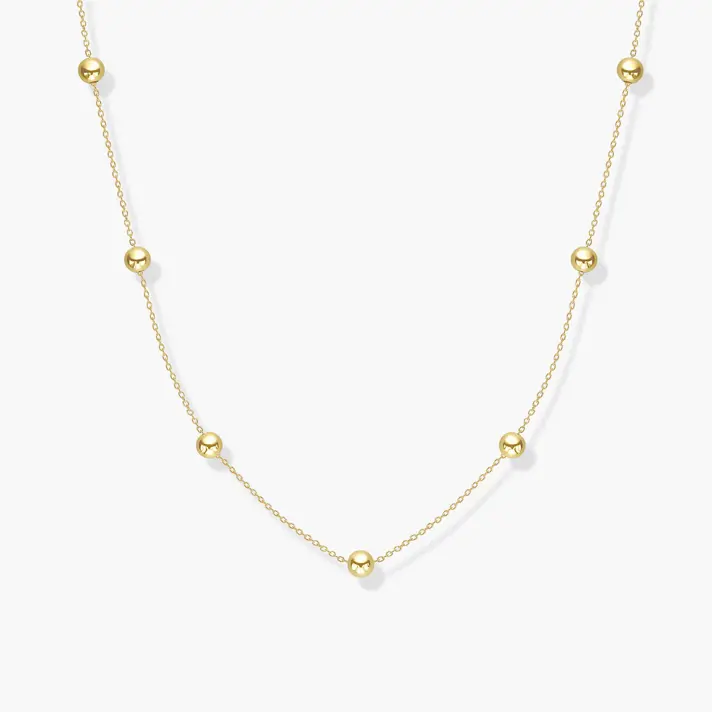 שרשרת סידני מזהב ובשילוב כדורי זהב