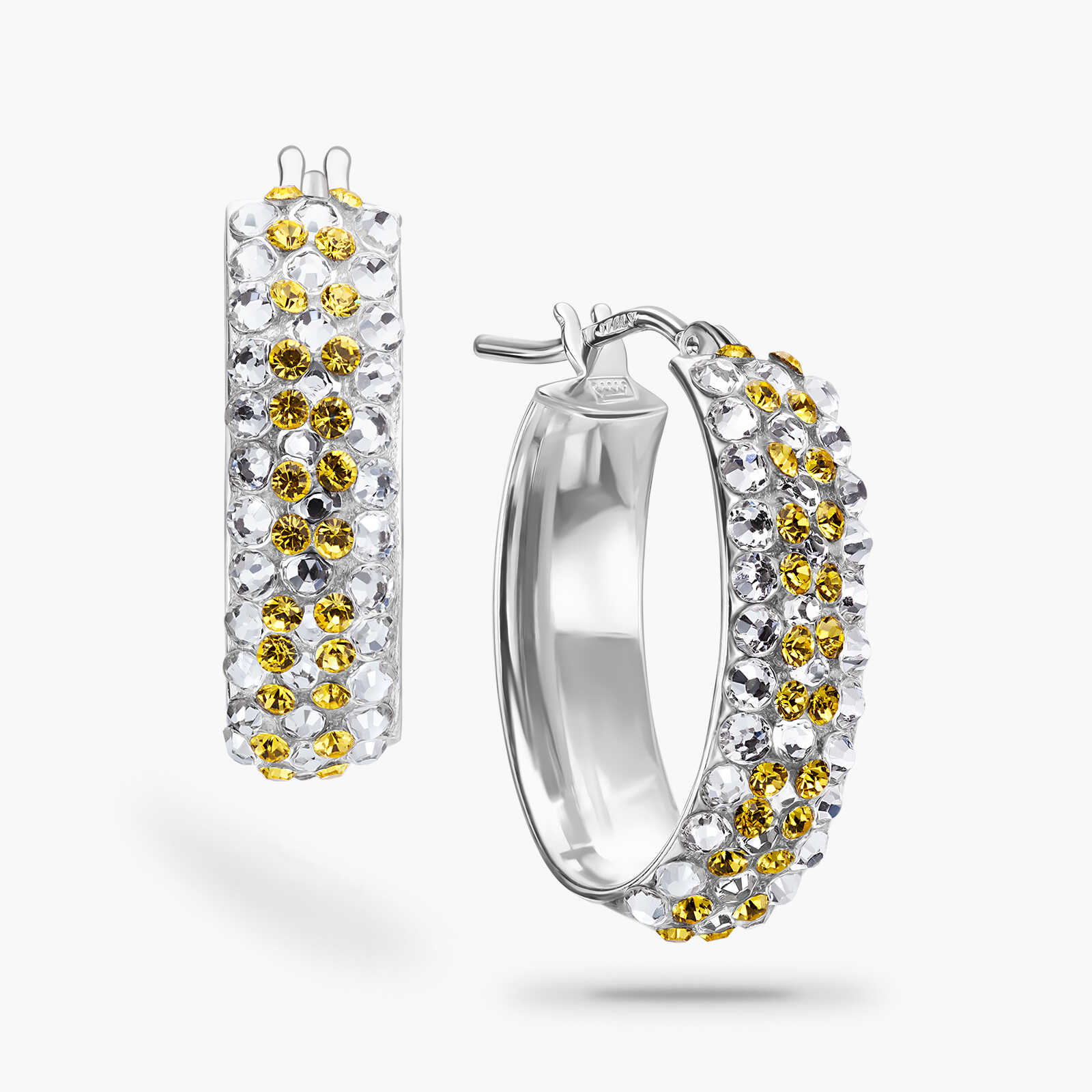 עגילי חישוק משובצים אבני סברובסקי