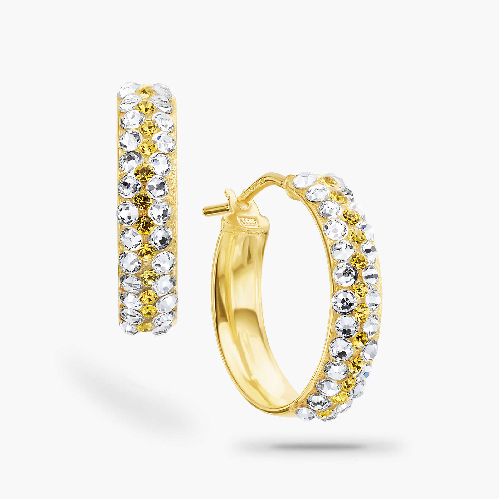 עגילי חישוק משובצים אבני סברובסקי