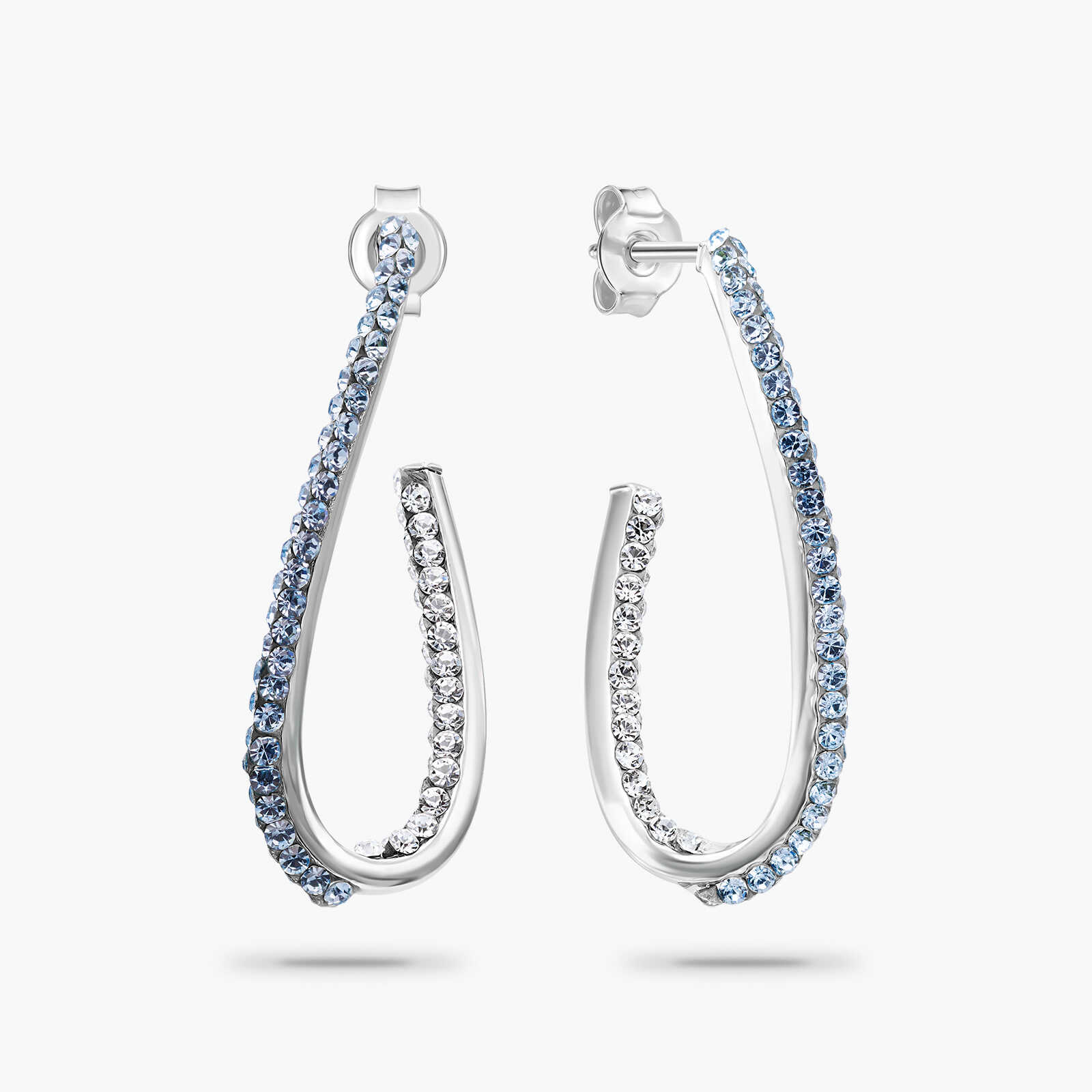 עגילי זהב משובצים אבני סברובסקי