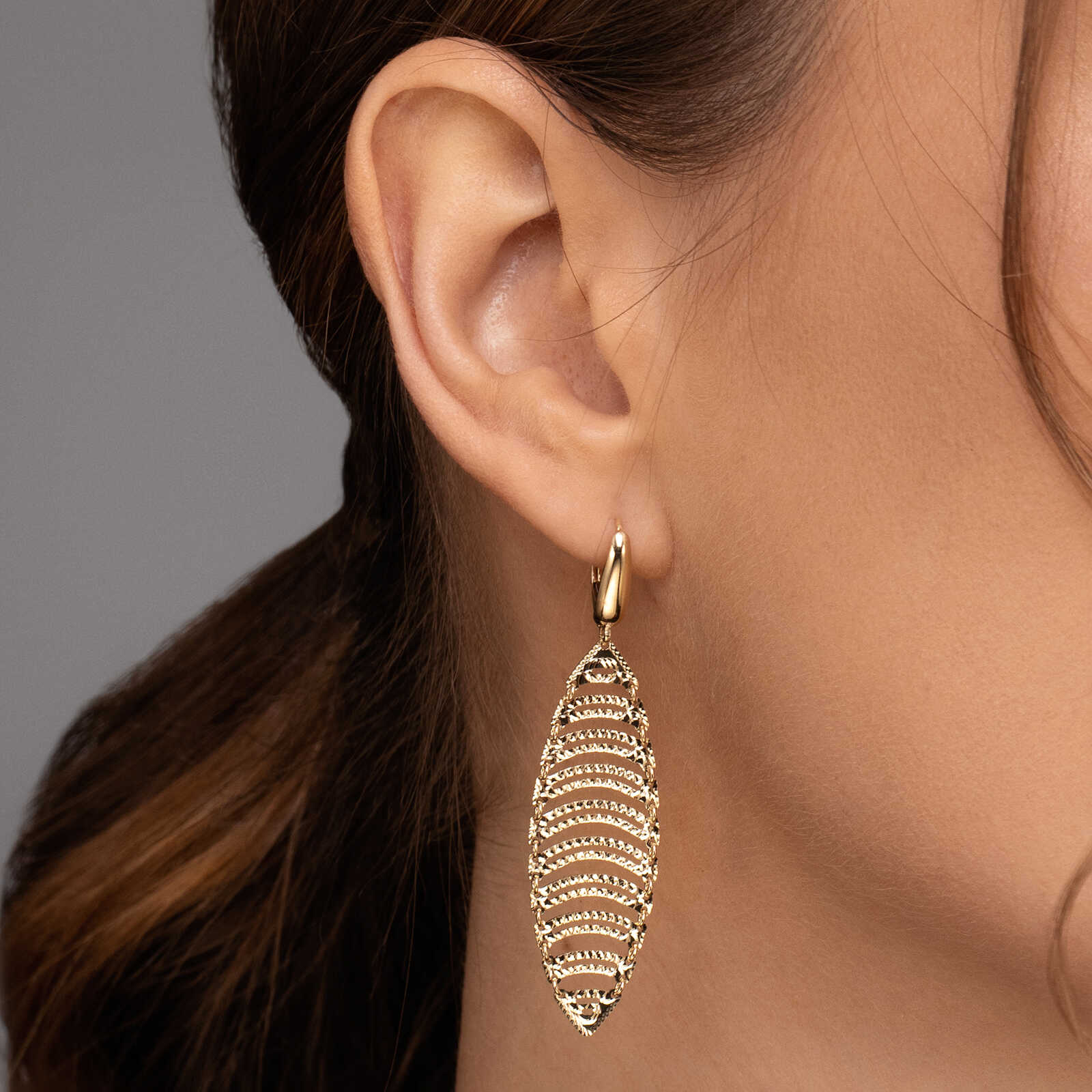 עגילי קייט מזהב 14K