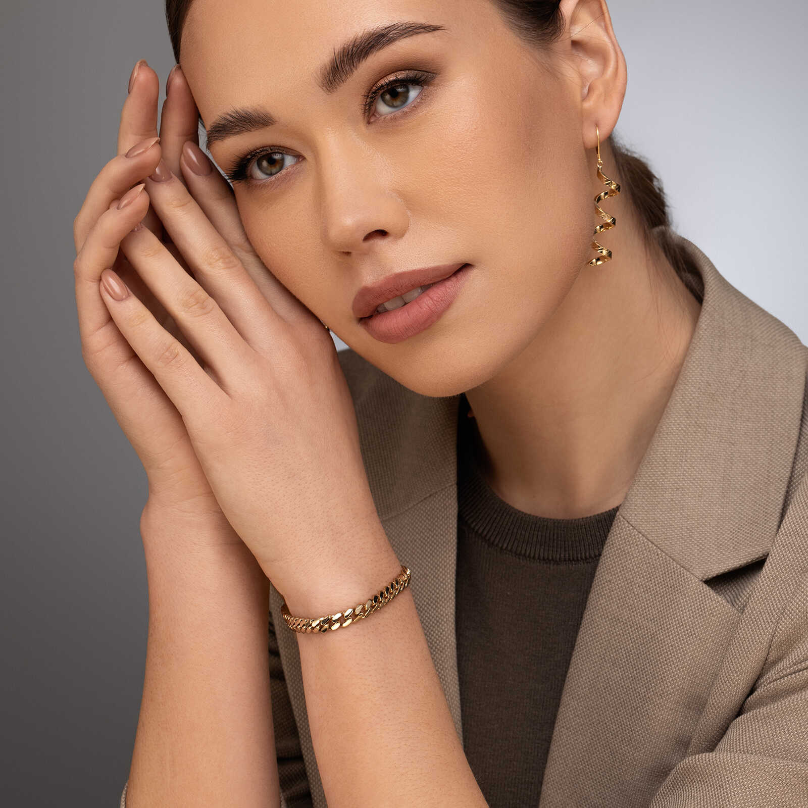 צמיד זהב גורמט באורך 19 ס"מ