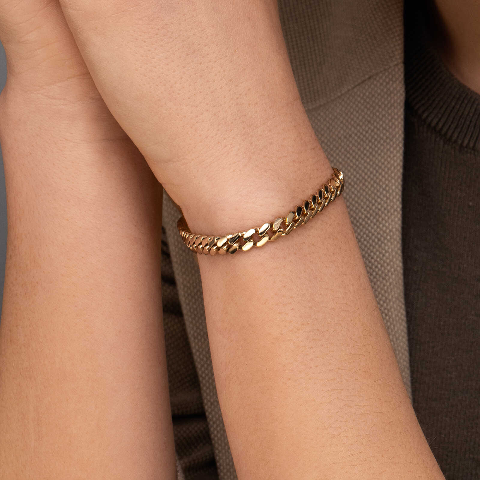 צמיד זהב גורמט באורך 19 ס"מ