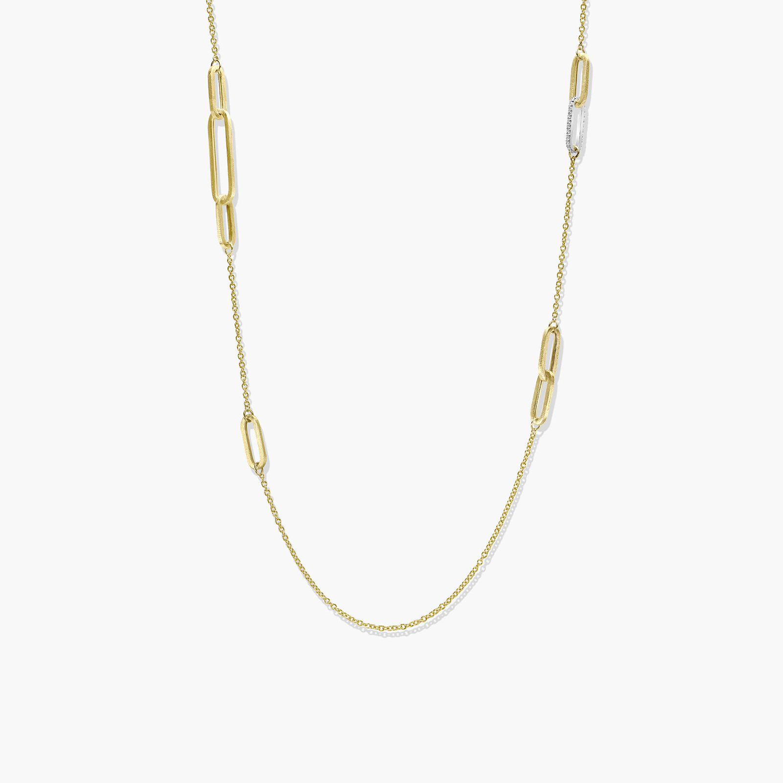 שרשרת זהב חוליות בשיבוץ זירקונים