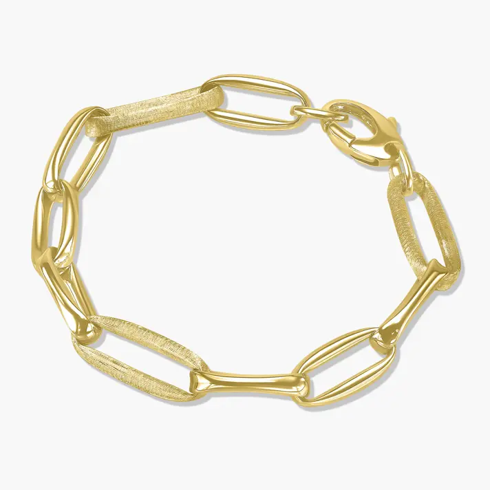 צמיד זהב חוליות מסדרת ג'ולין עם 3 חוליות SATEN מט