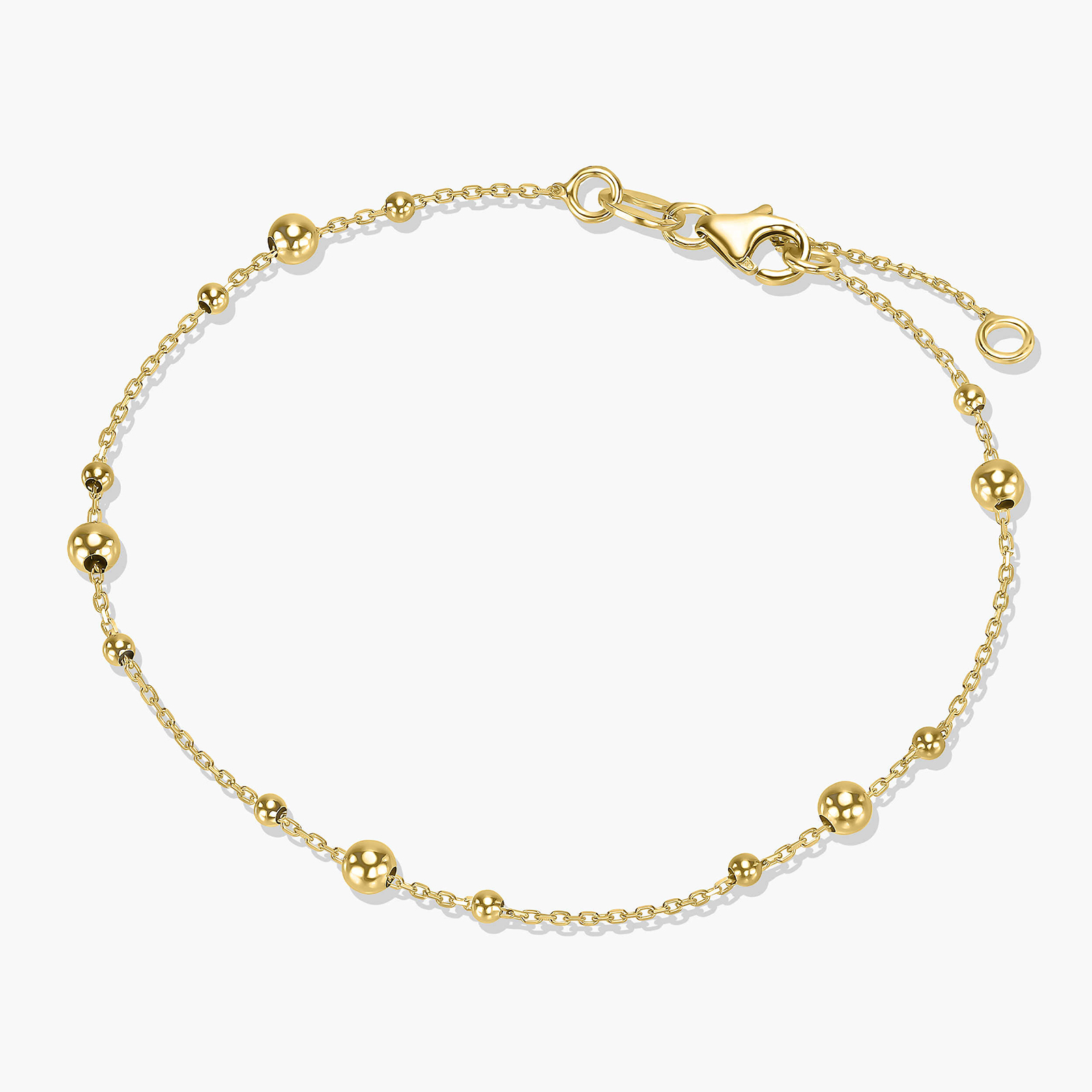 צמיד זהב בשילוב חרוזי לייזר בגימור מבריק