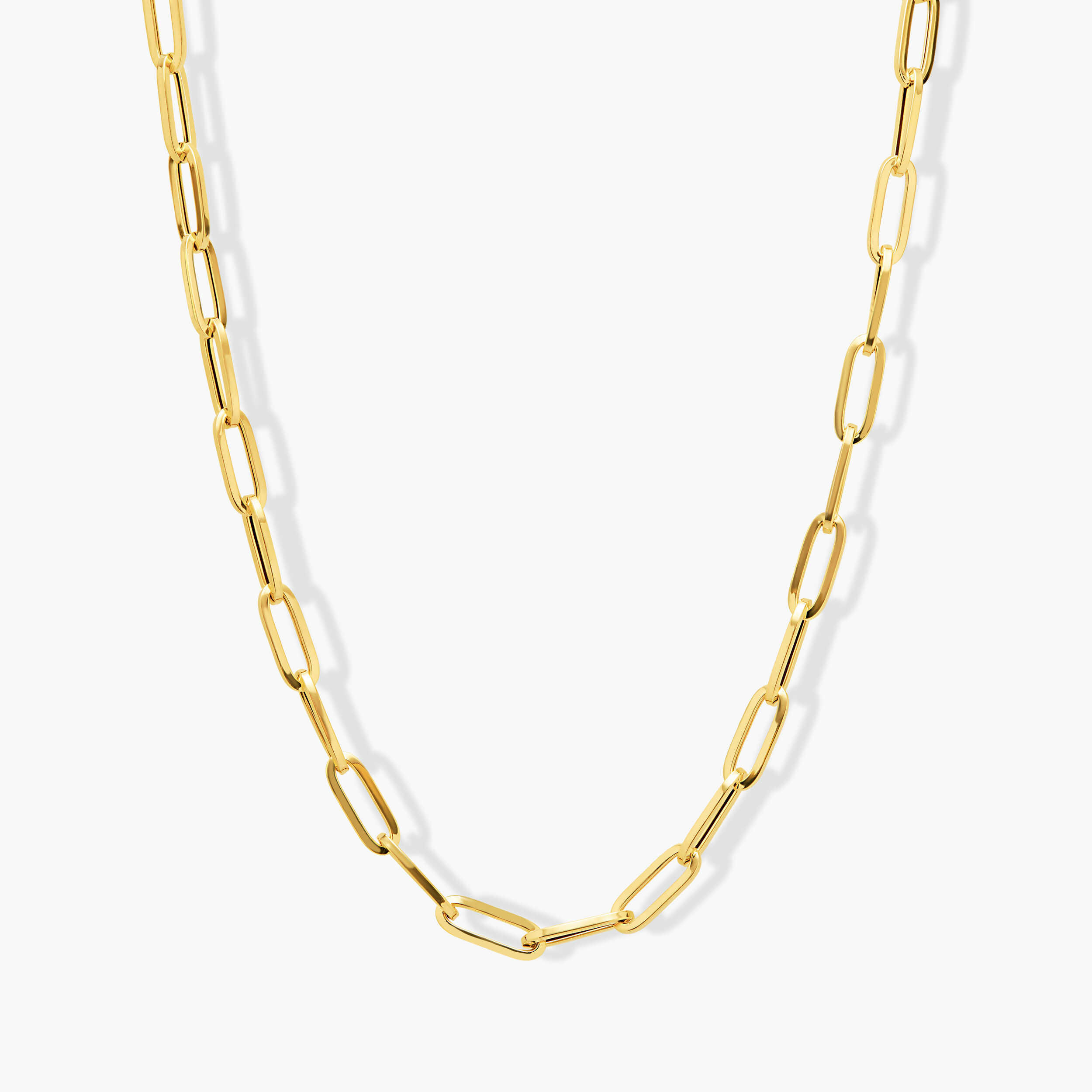 שרשרת זהב מסדרת Paper clip באורך 46 ס"מ