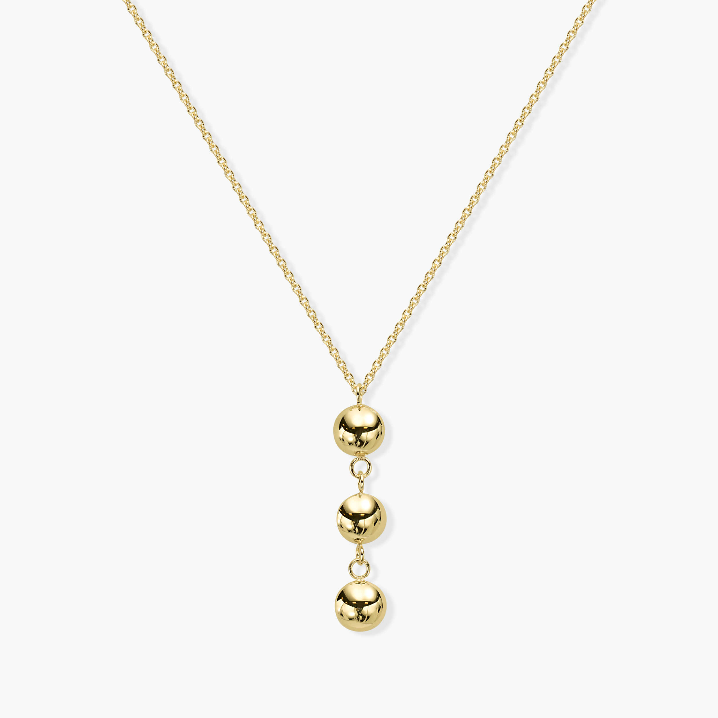 שרשרת זהב בשילוב כדורי זהב