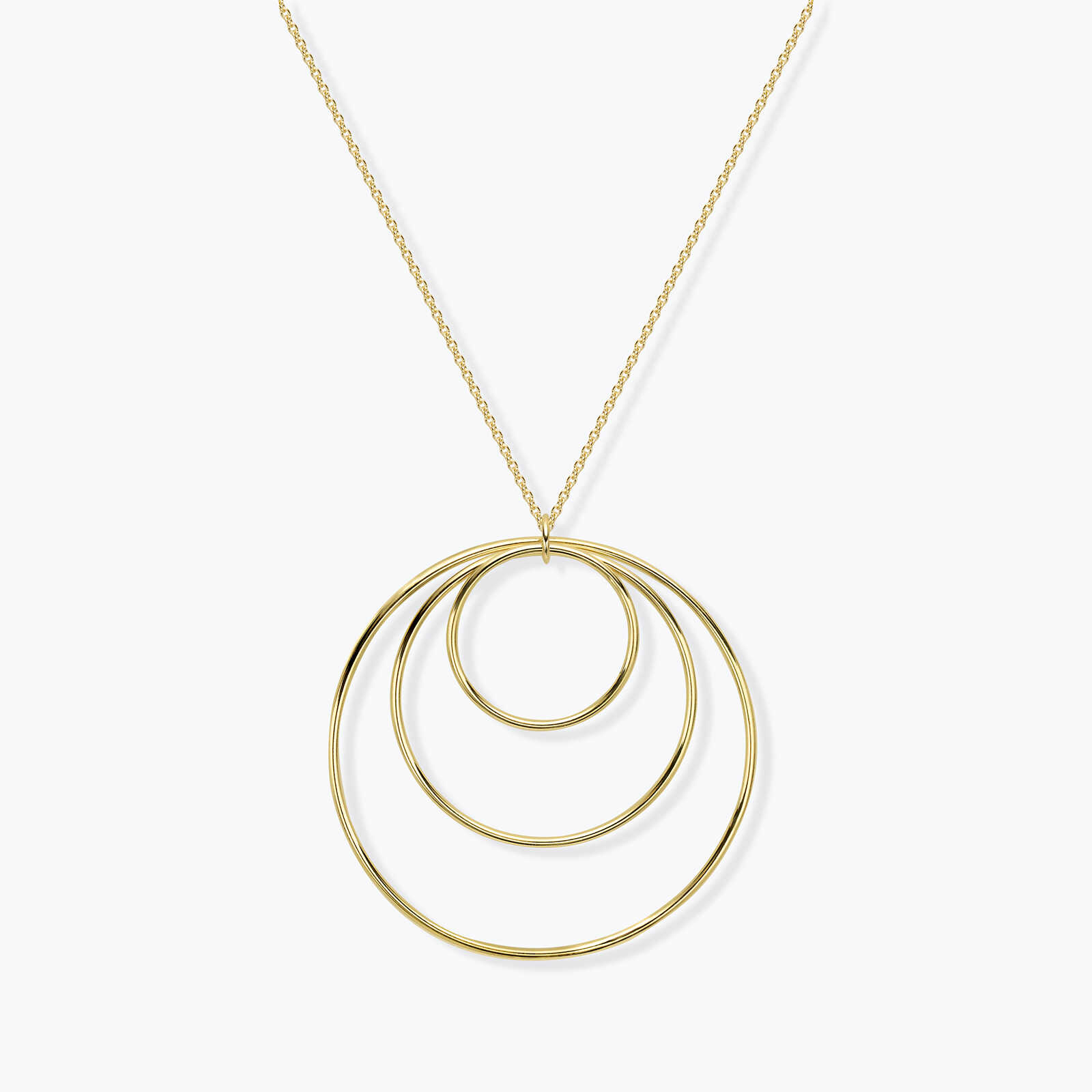 שרשרת מלודי זהב עם תליון חישוקים