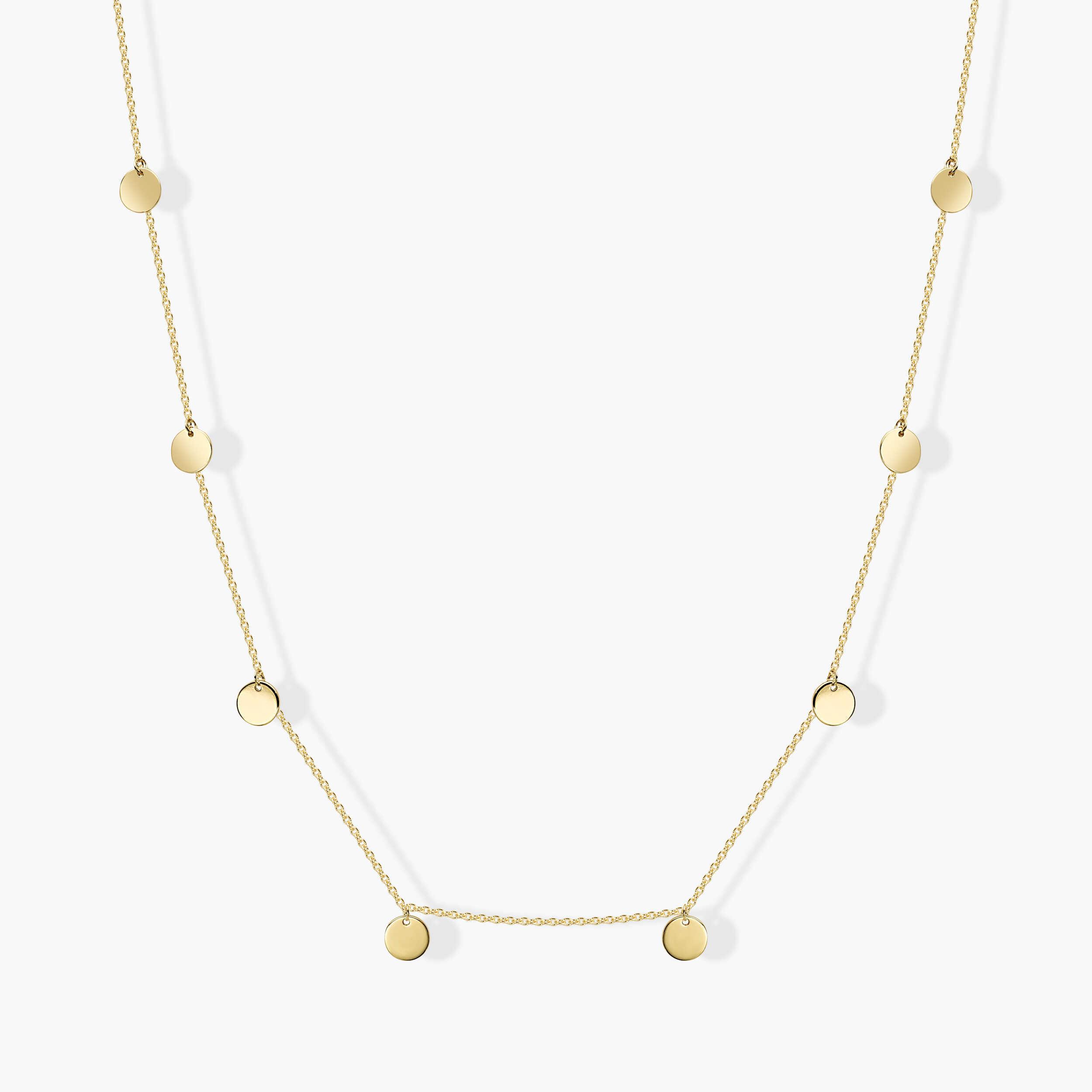 שרשרת זהב בשילוב דיסקיות זהב