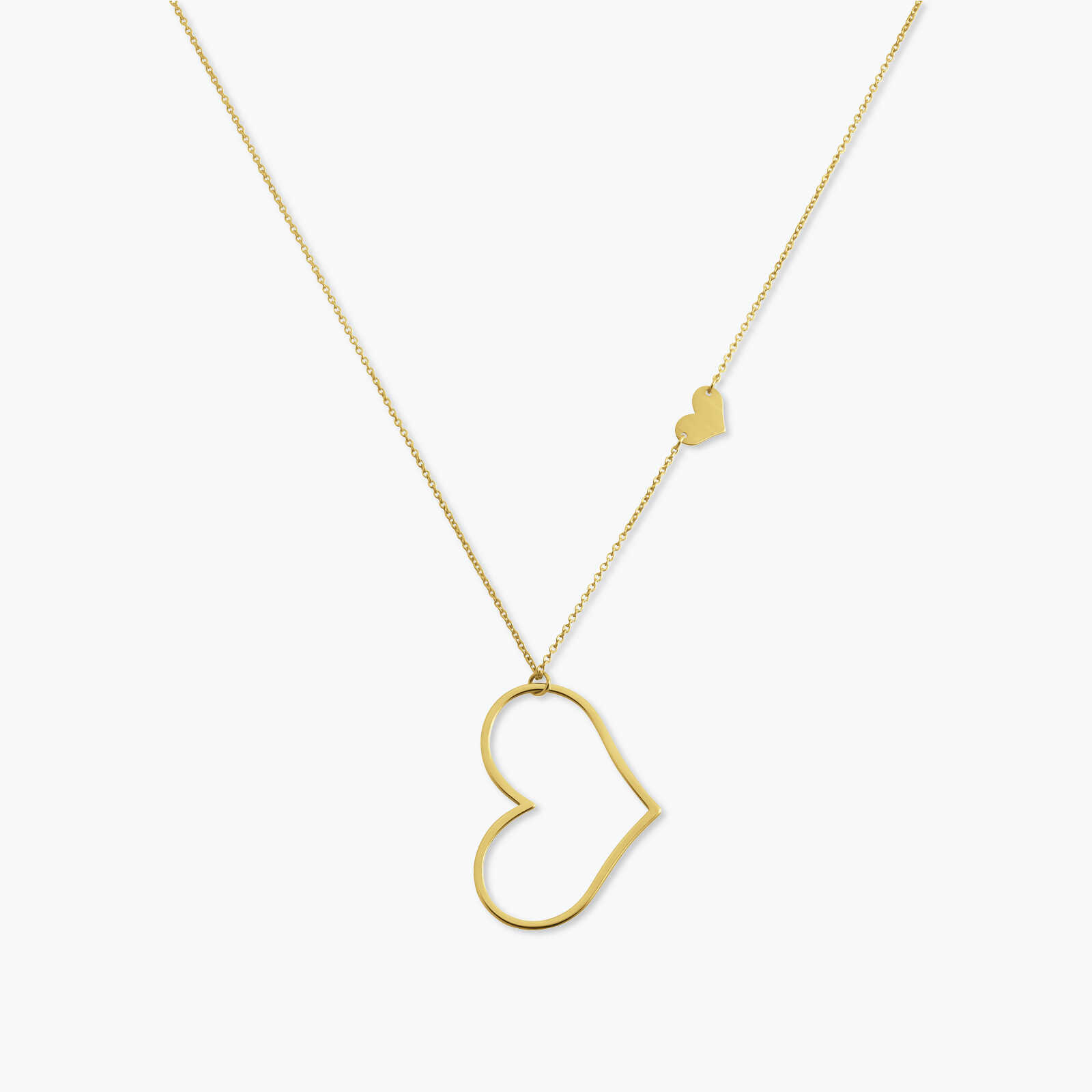 שרשרת TWO HEARTS זהב 14K