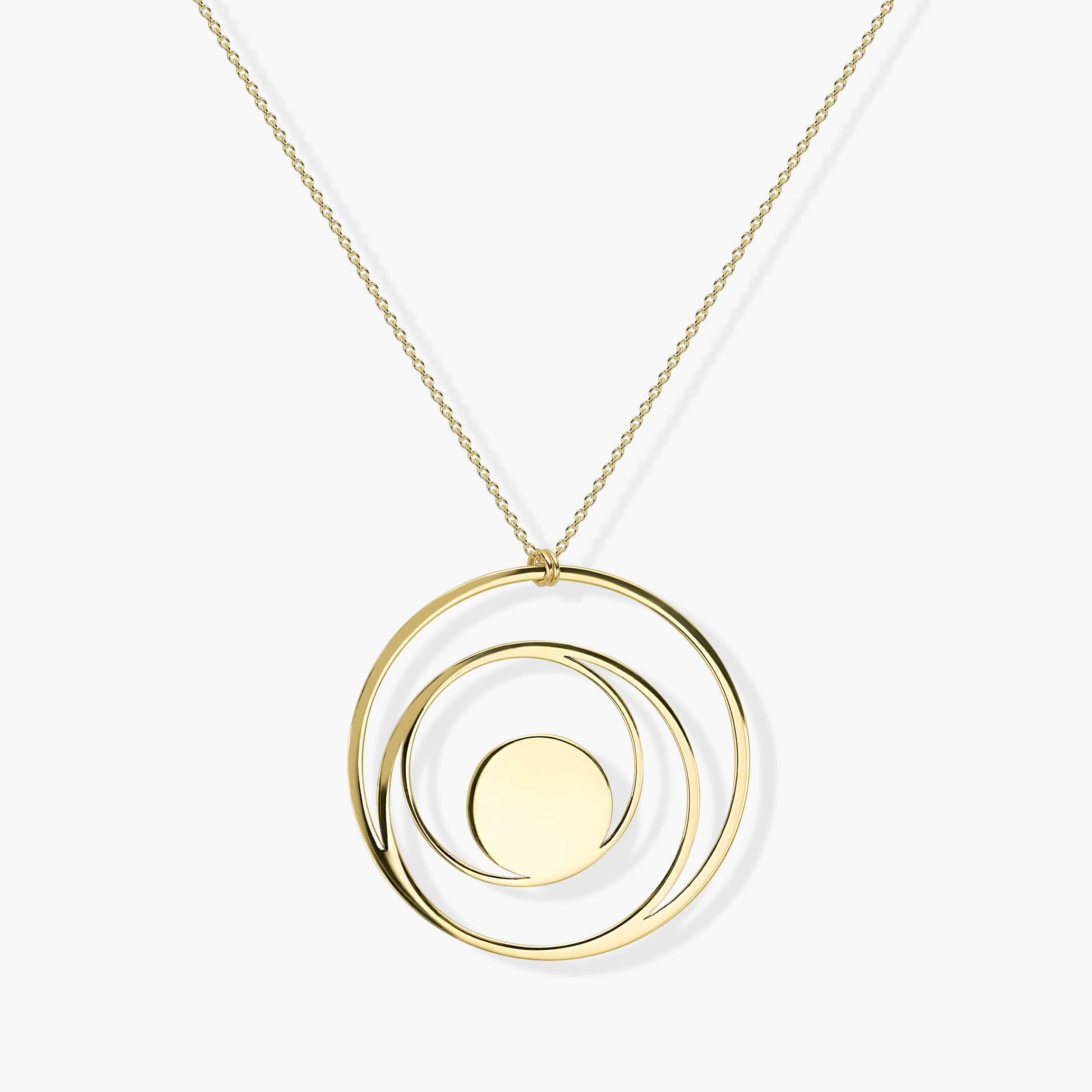 שרשרת זהב עם תליון זהב עגול