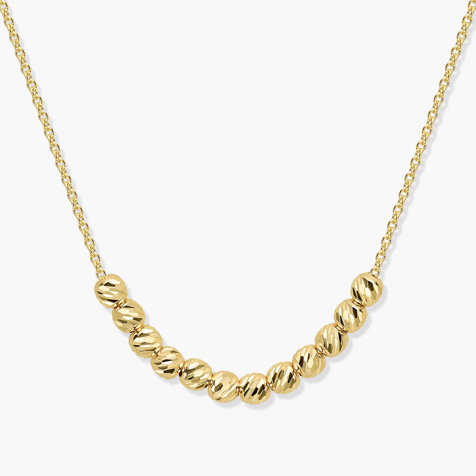 שרשרת זהב עם כדורי לייזר