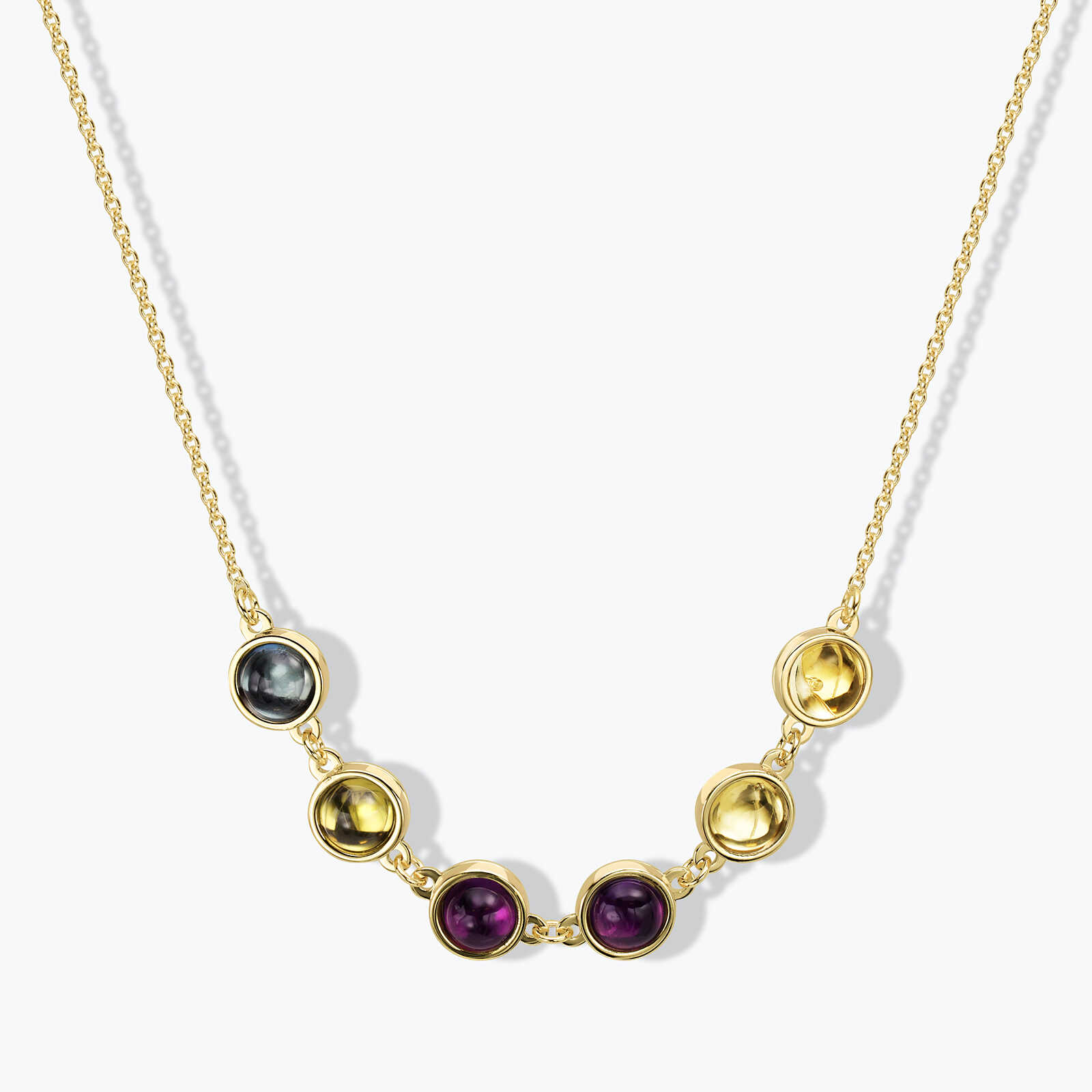 שרשרת זהב בשיבוץ אבני חן