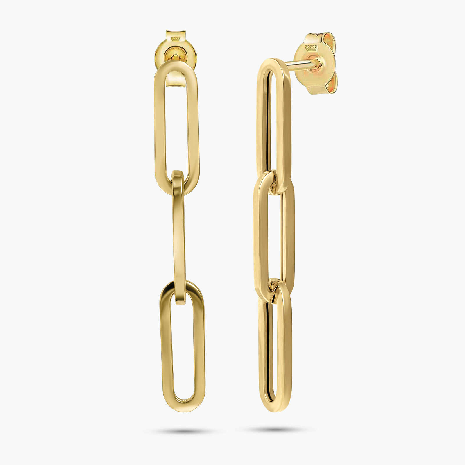 עגילי חוליות מזהב 14K