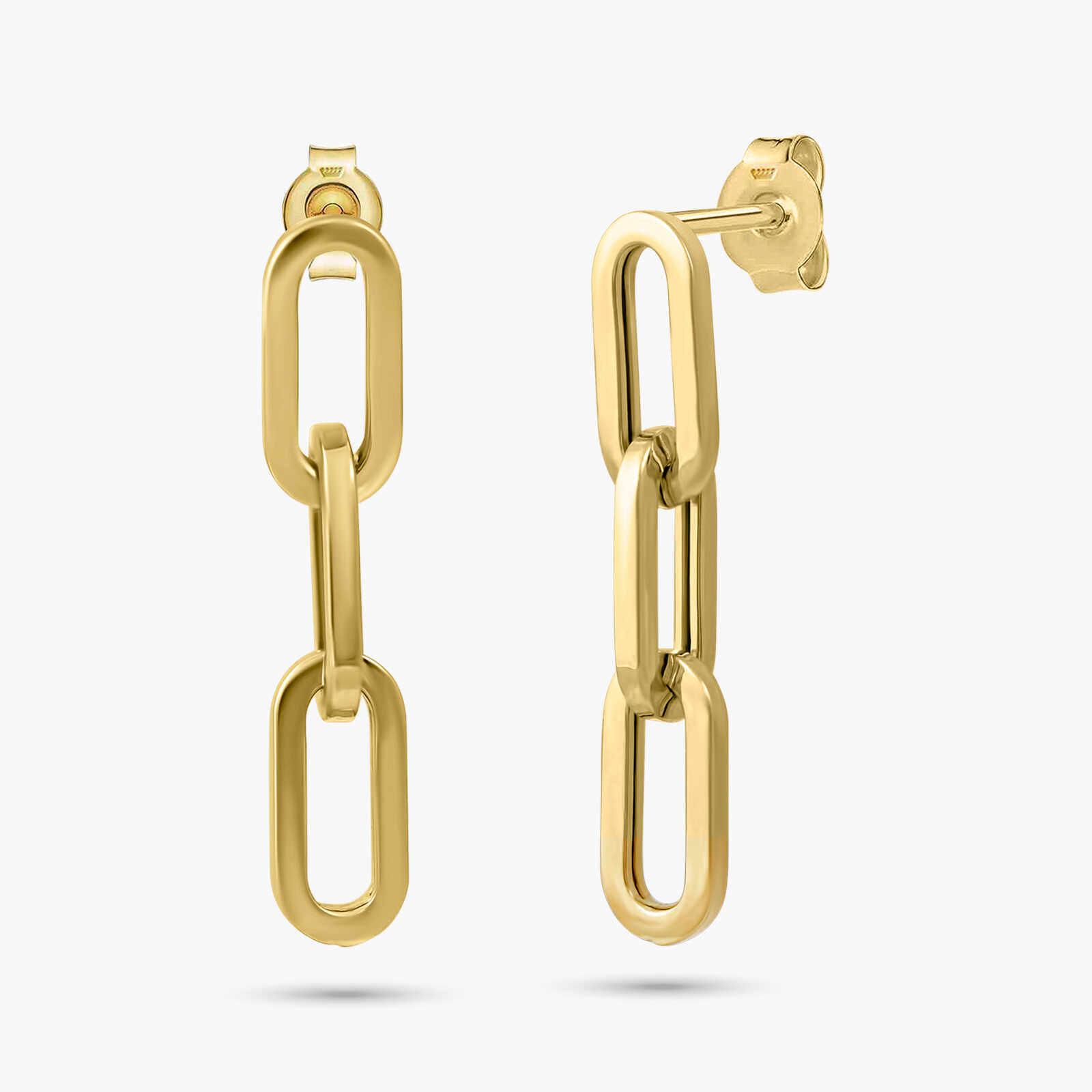 עגילי חוליות מזהב 14K