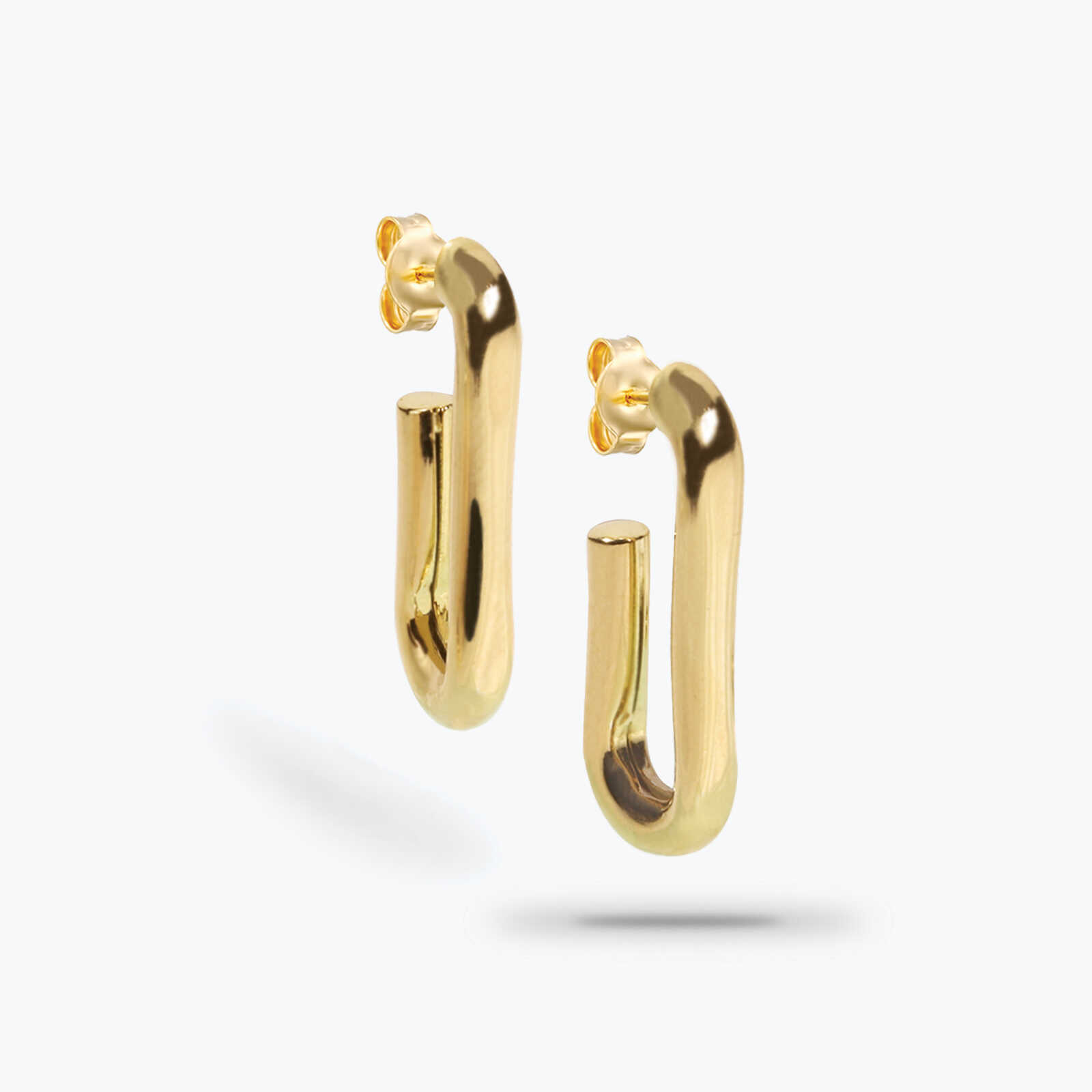 עגילי לוני מזהב 14K