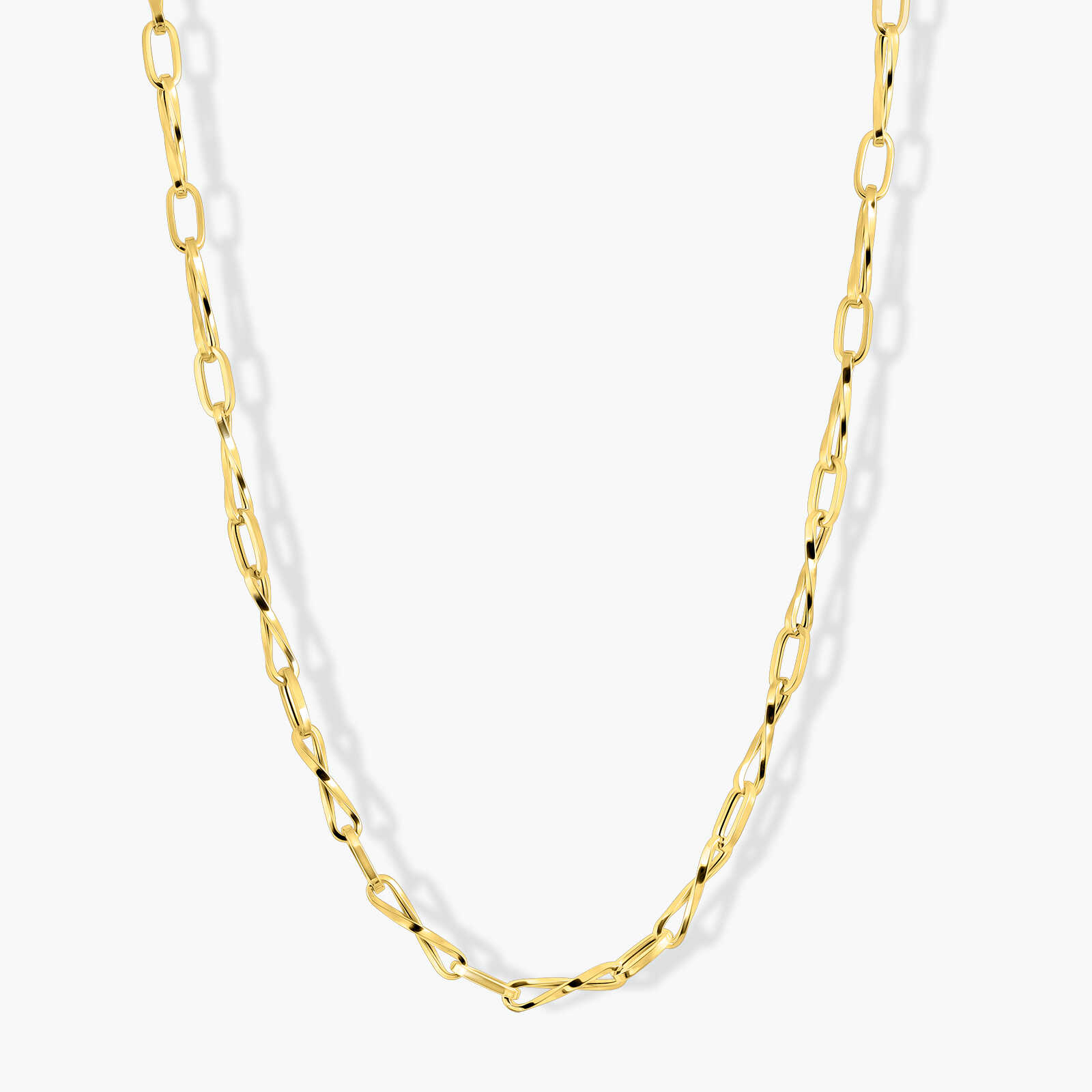 שרשרת זהב 14K חוליות טרנדית