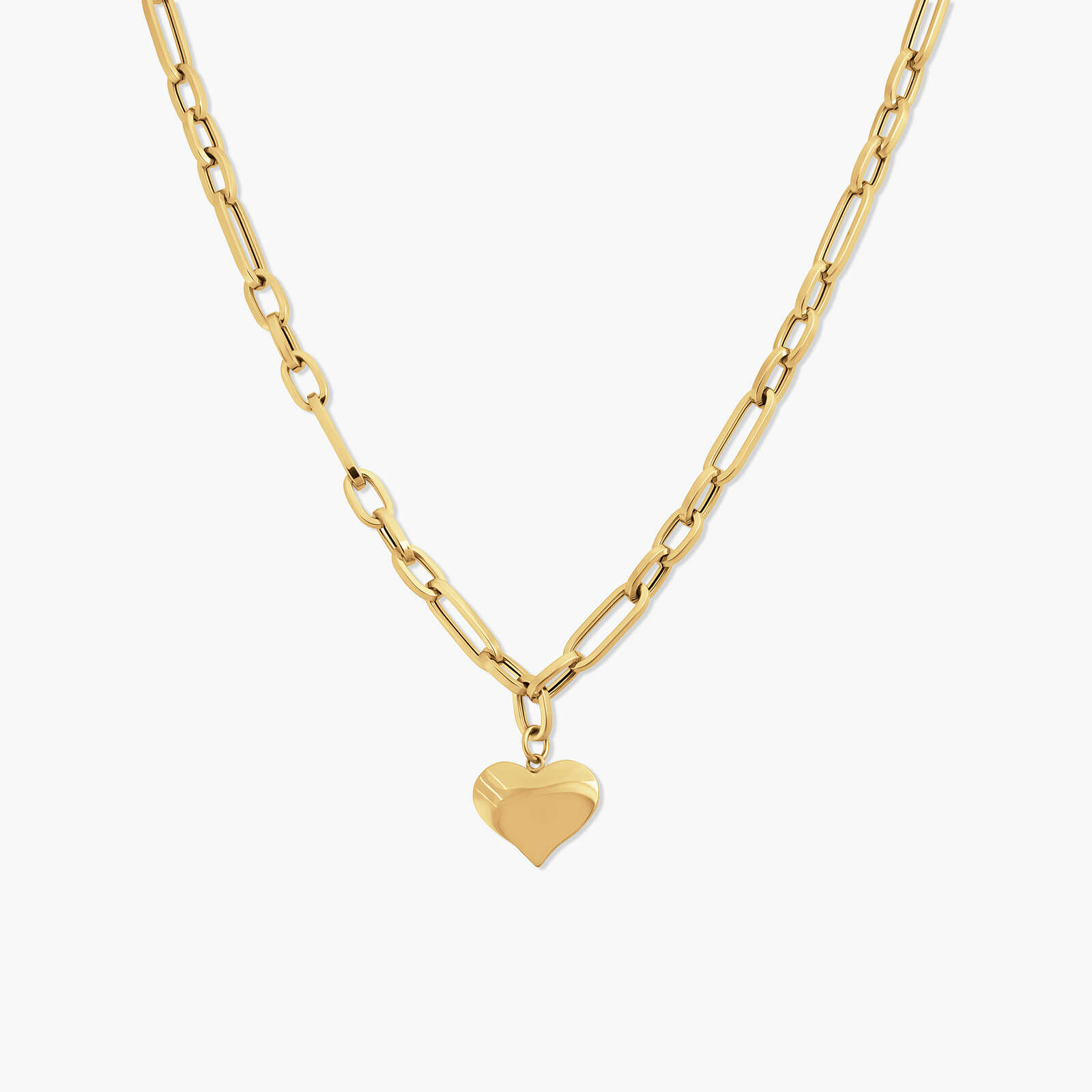 שרשרת חוליות עם לב זהב