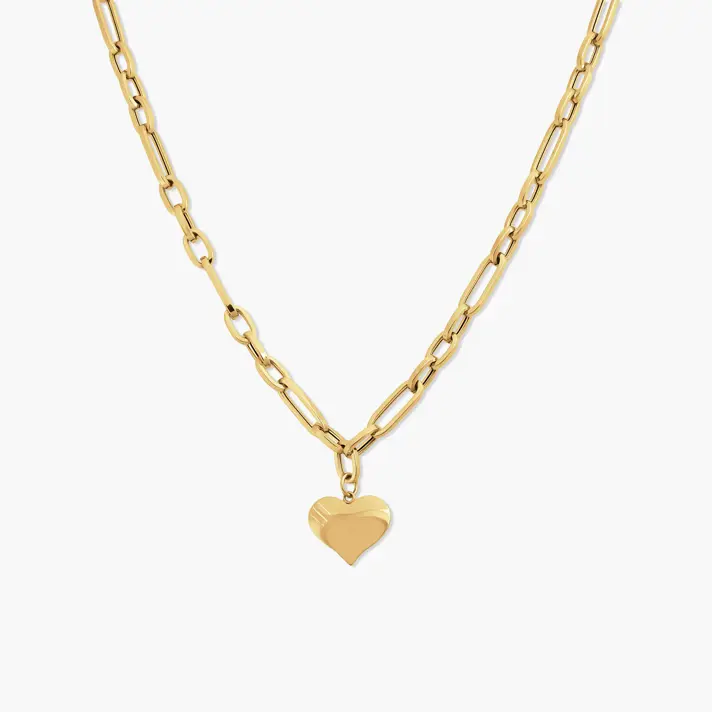 שרשרת חוליות עם לב זהב