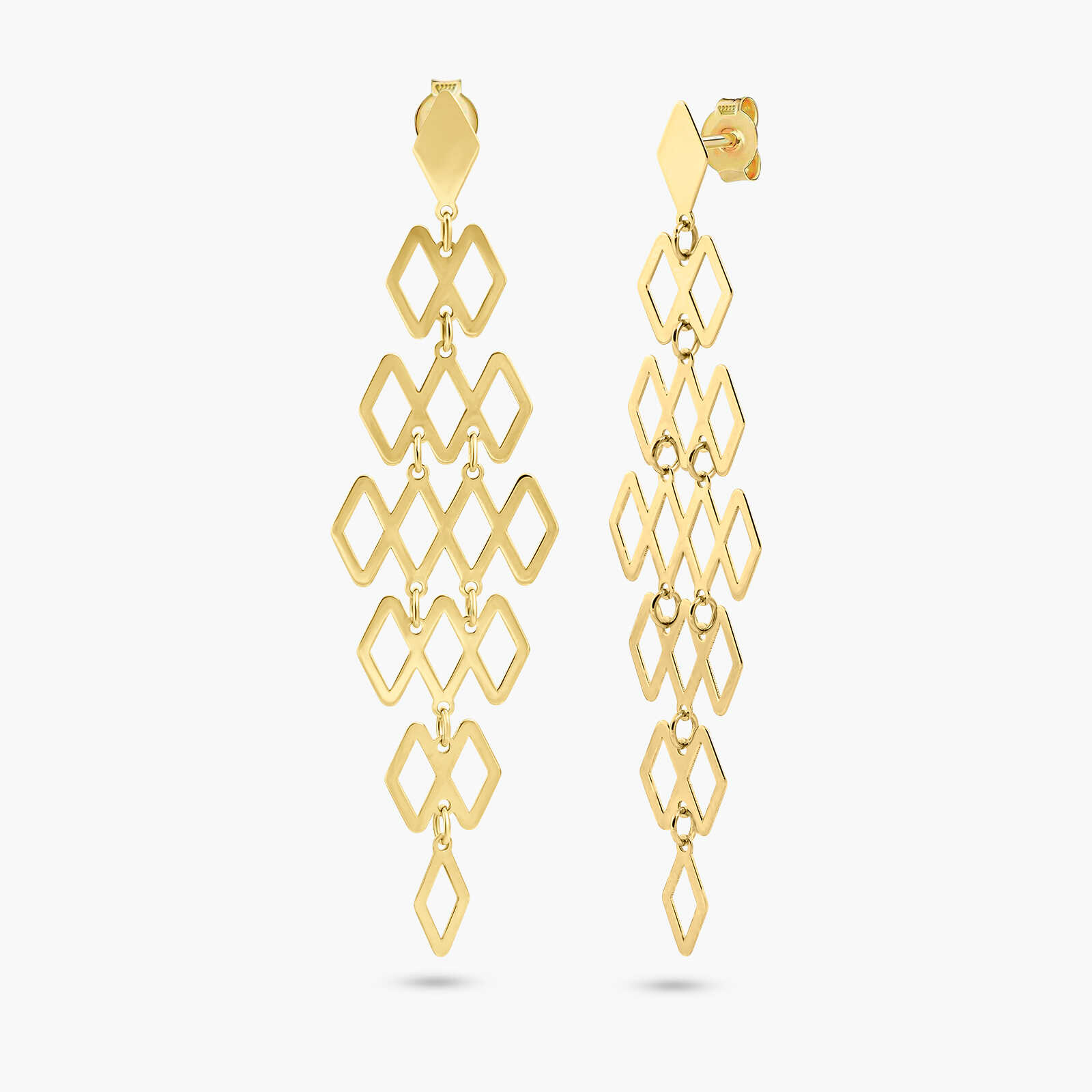 עגילי זהב 14K מעויינים