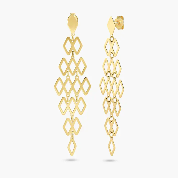 עגילי זהב 14K מעויינים