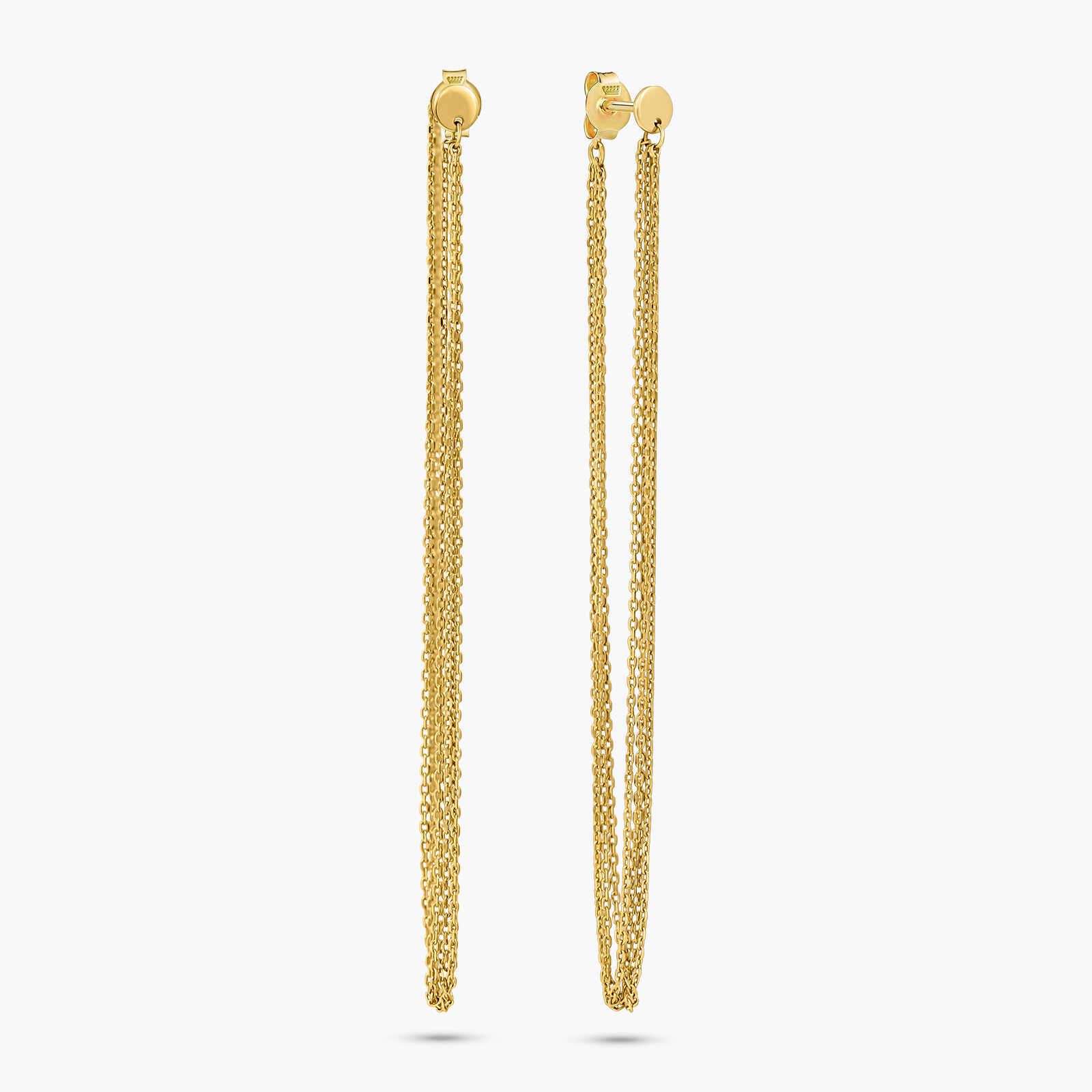 עגילי זהב ארוכים