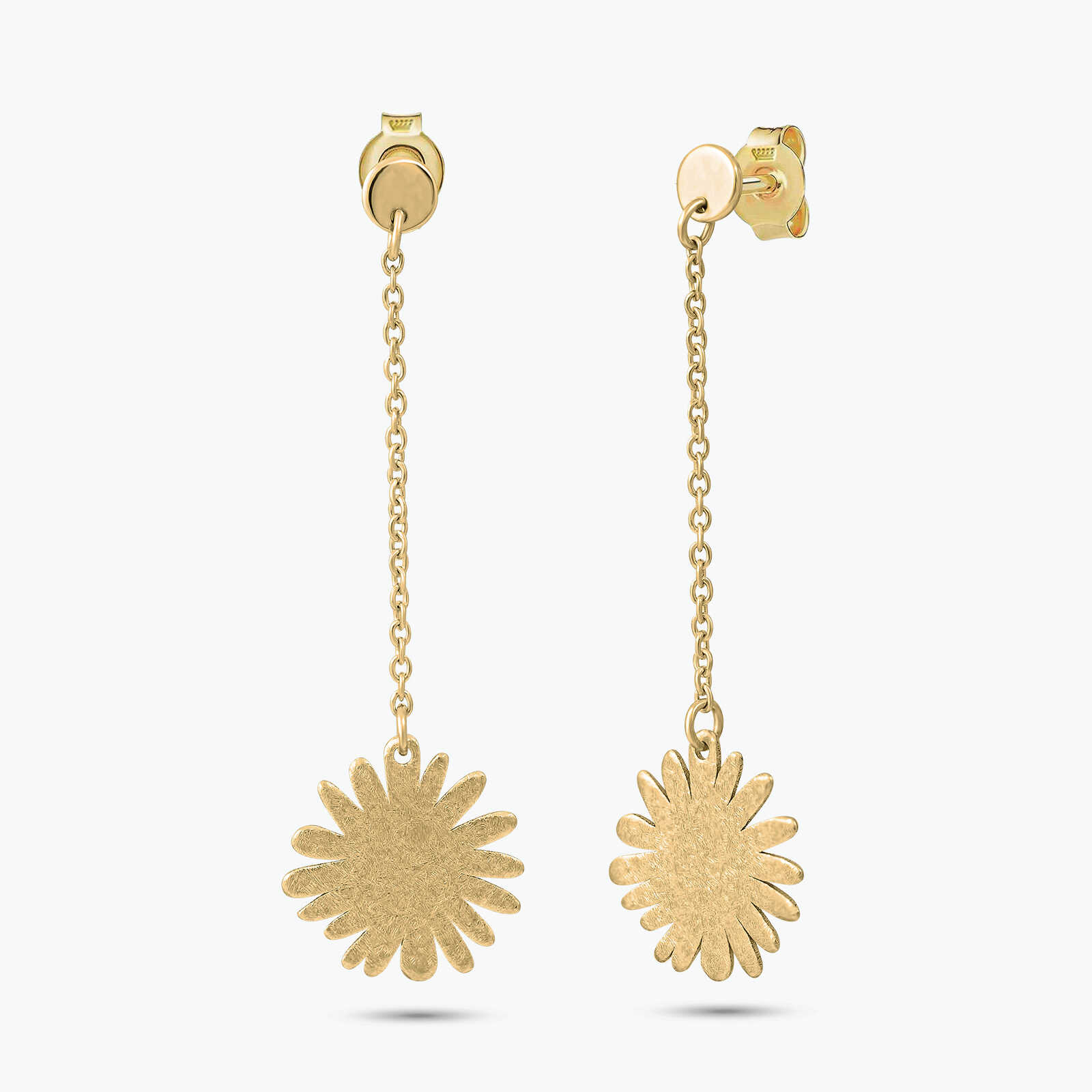 עגילי Flor ארוכים מזהב 14K