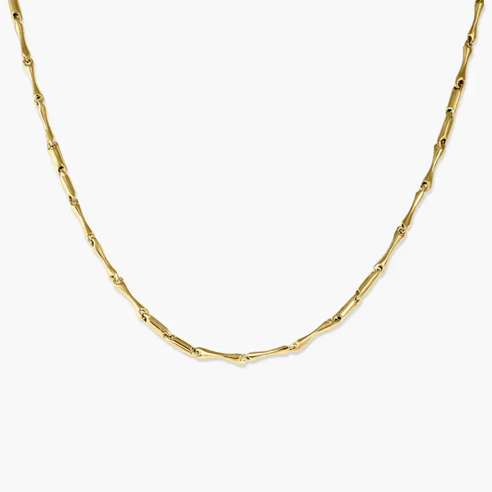 שרשרת חוליות  במראה וינטג' מזהב 14K