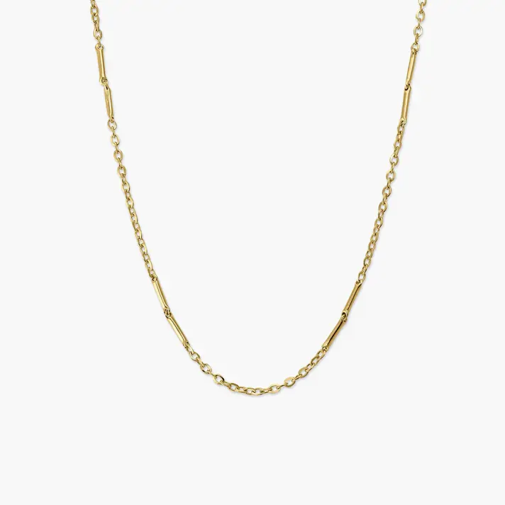 שרשרת חוליות  במראה וינטג' מזהב 14K