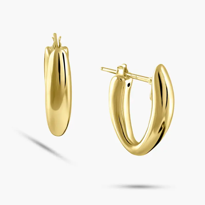 עגילי חישוק לוסינדה מזהב 14K