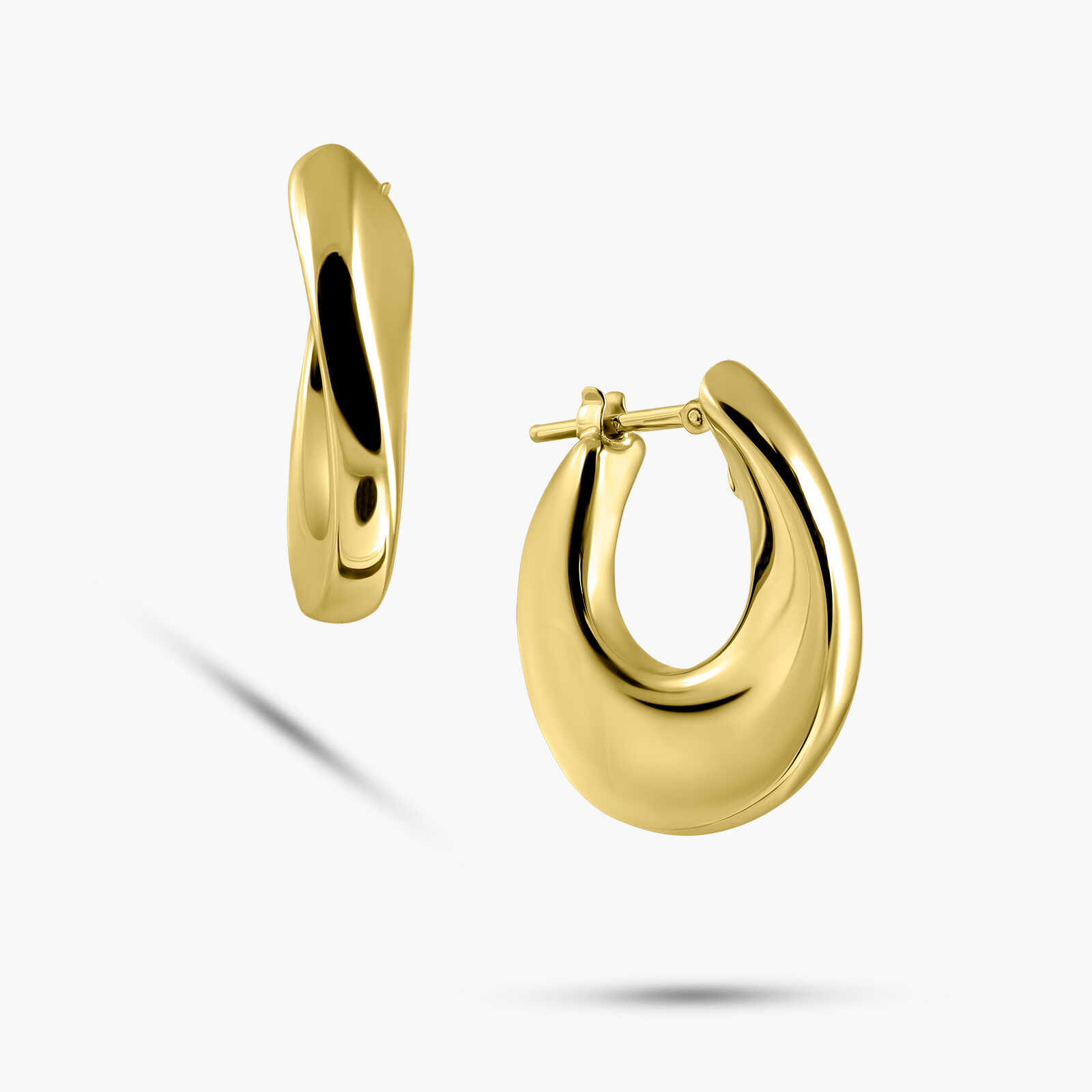 עגילי קלריסה- חישוקי זהב 14K