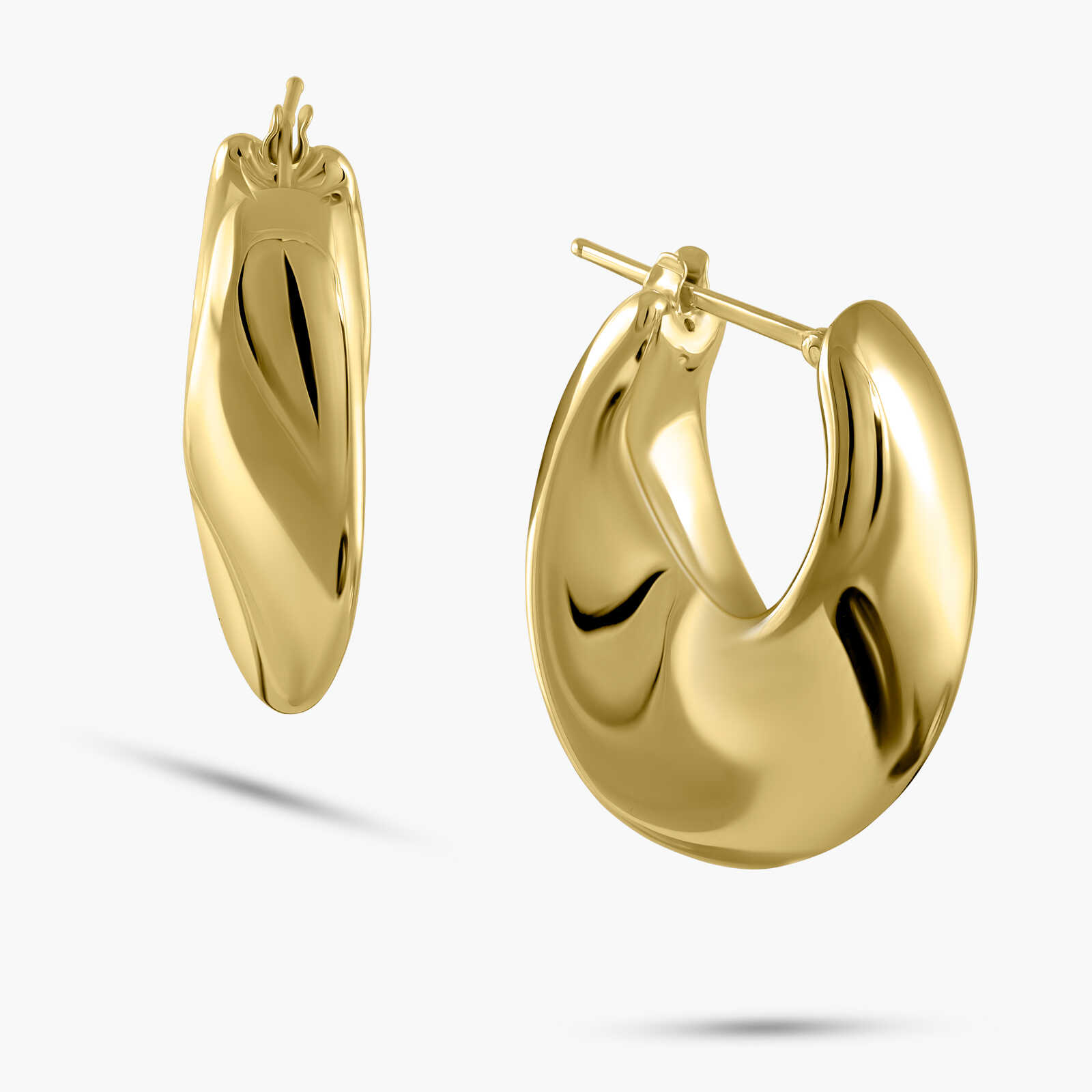 עגילי אורליה חישוקי זהב 14K